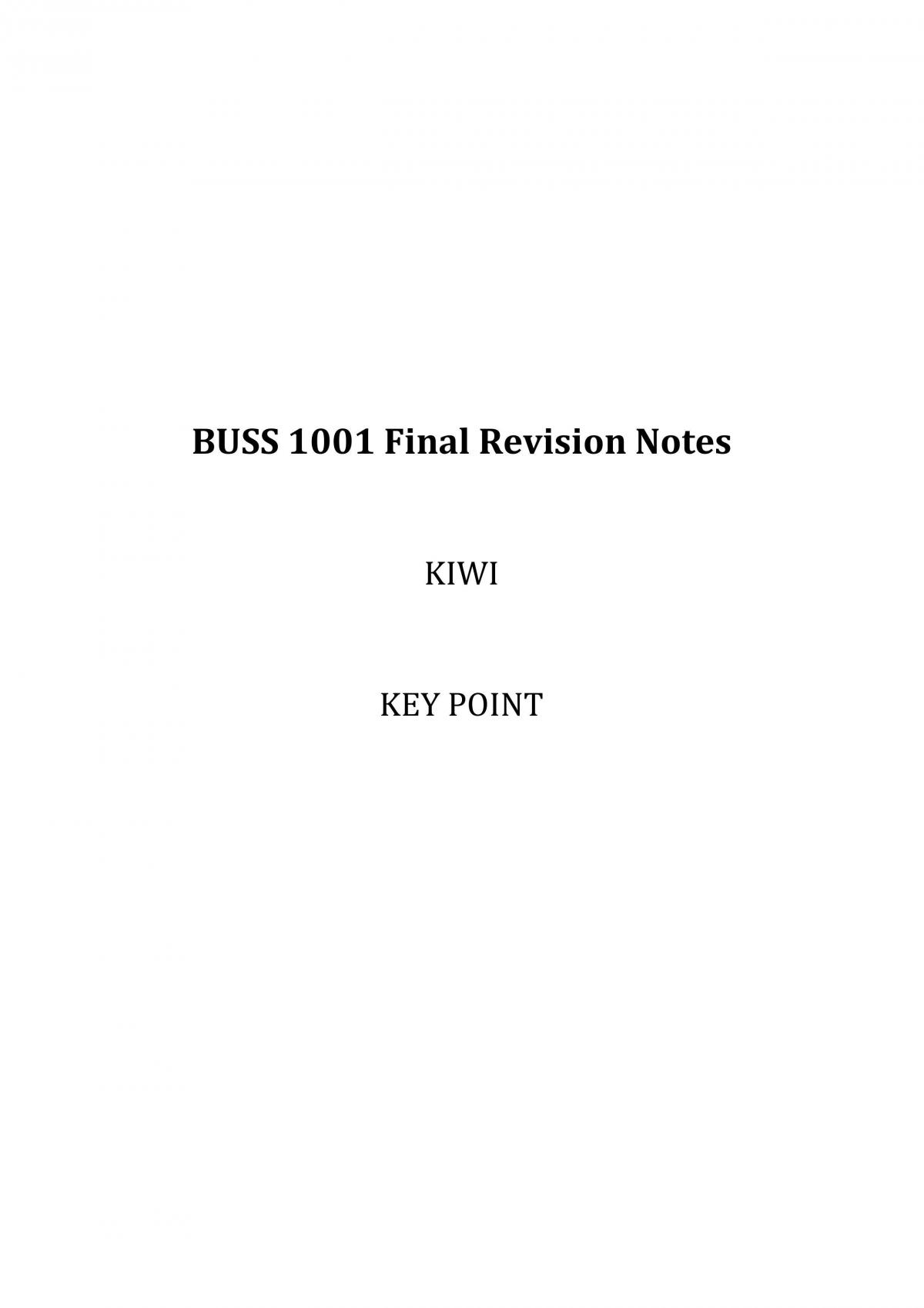 BUSS1001 Final Exam Notes - Page 1
