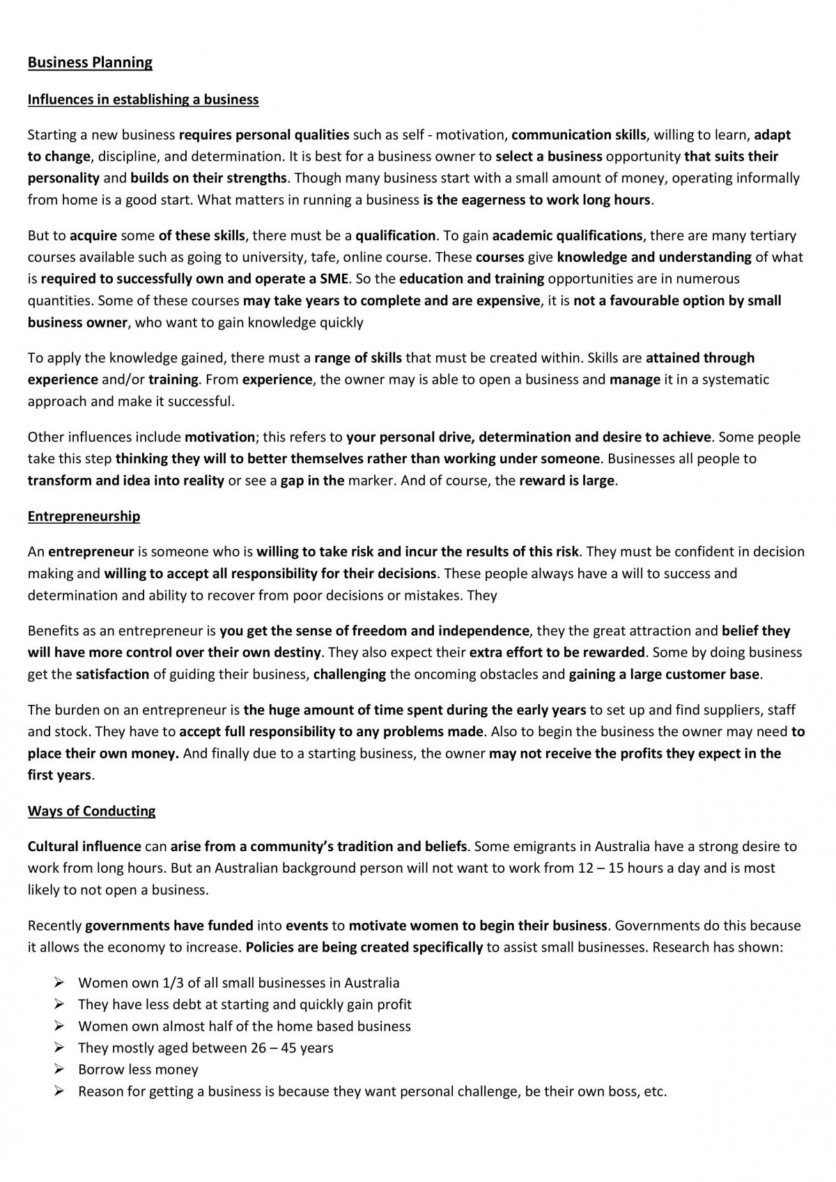 Business Planning - Page 1