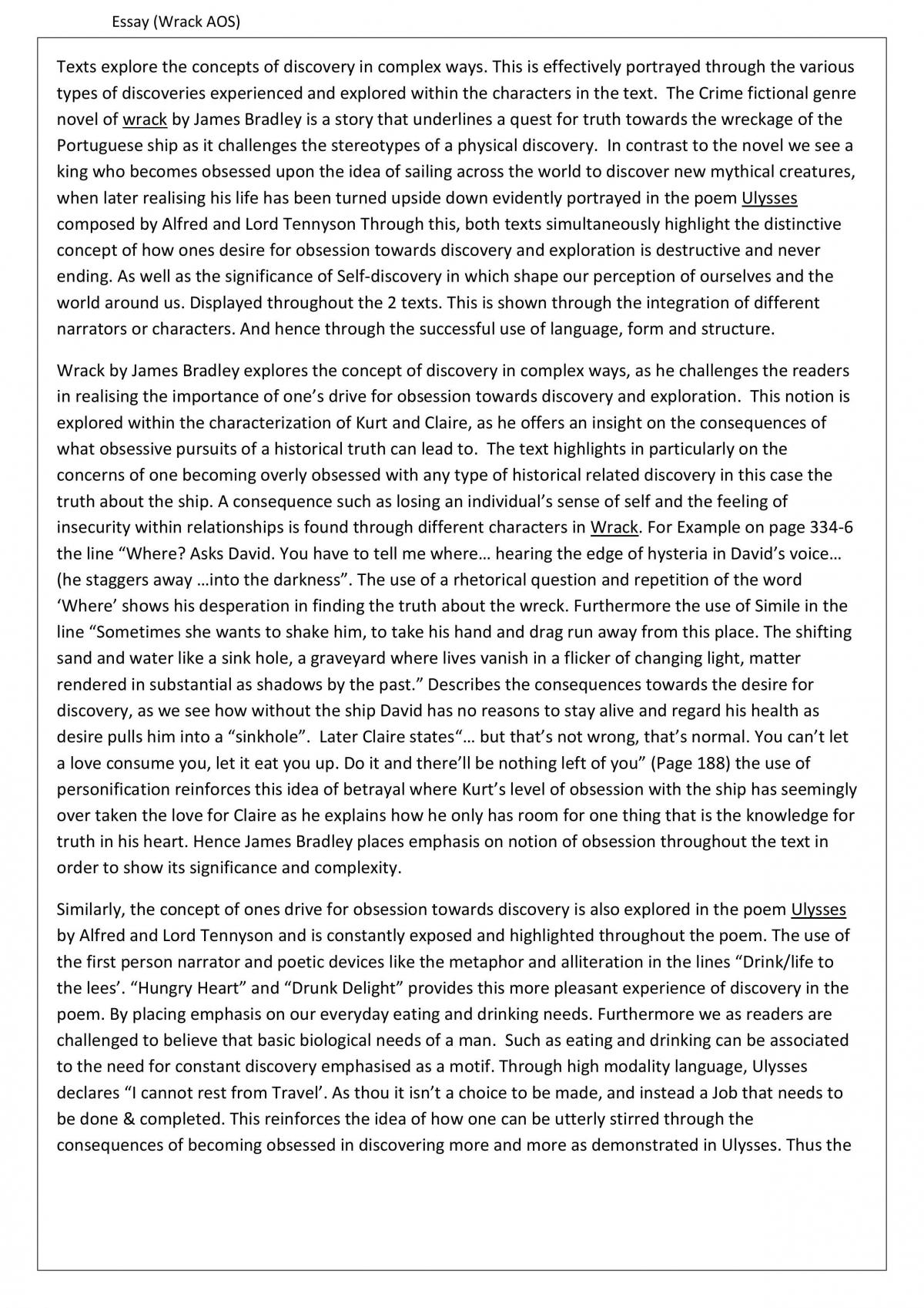 Wrack AOS Comparative Essay - Page 1
