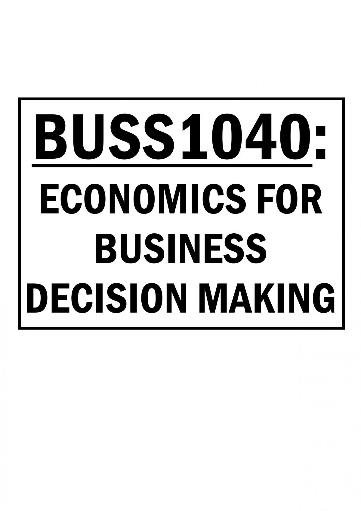 BUSS1040 - Mid Semester Notes - Page 1