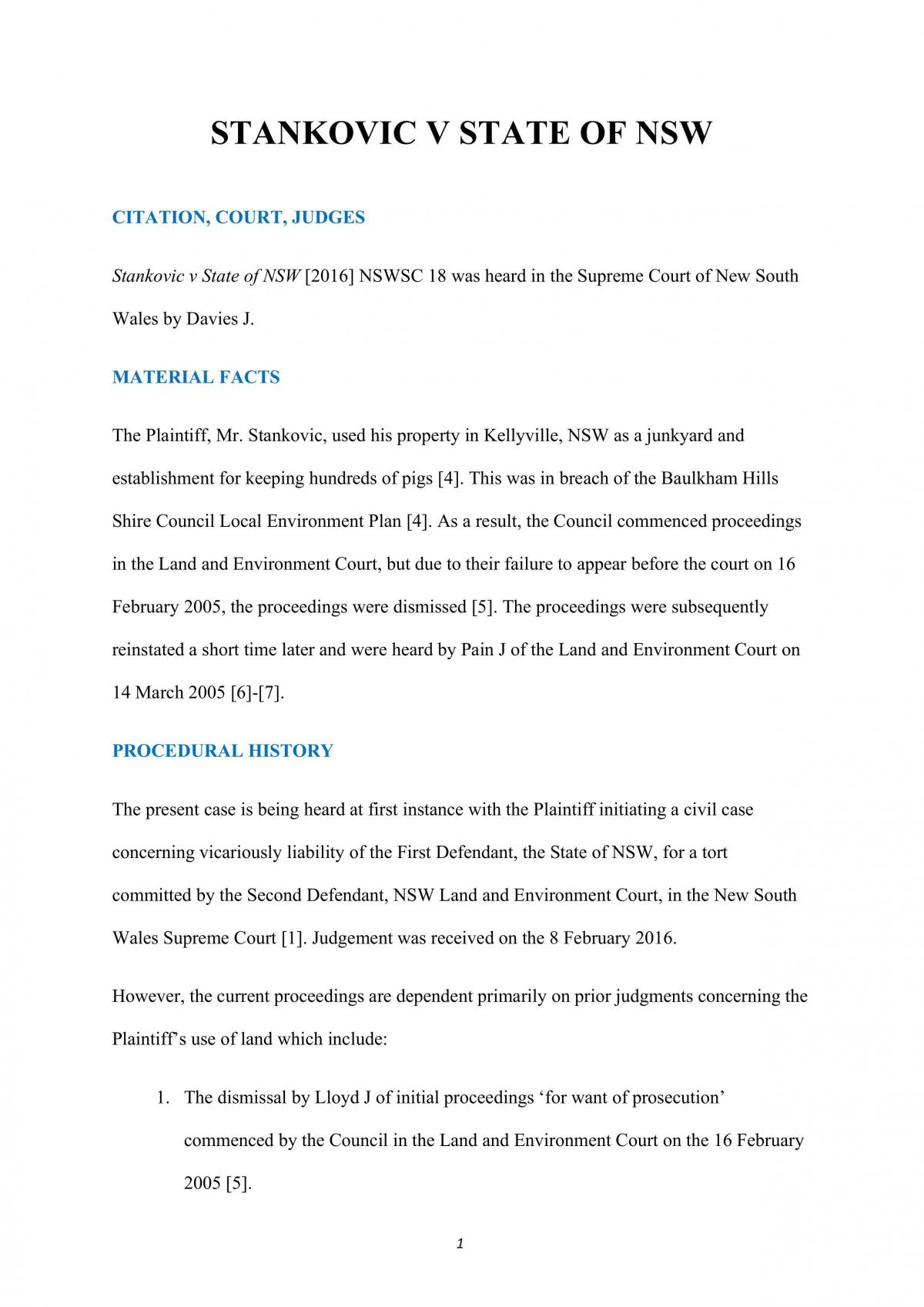 LAWS 1006 - Case Analysis - Page 1
