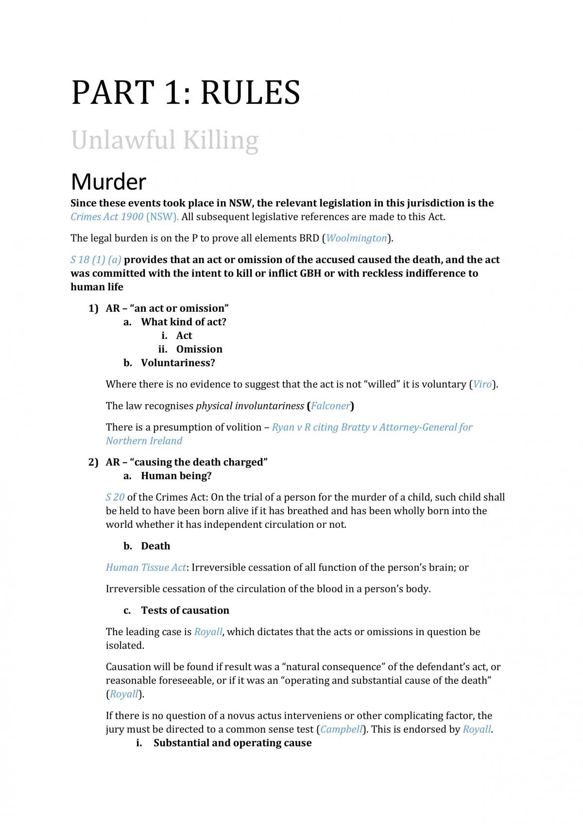 Summary for Criminal Law Exam Problem-Solving - Page 1