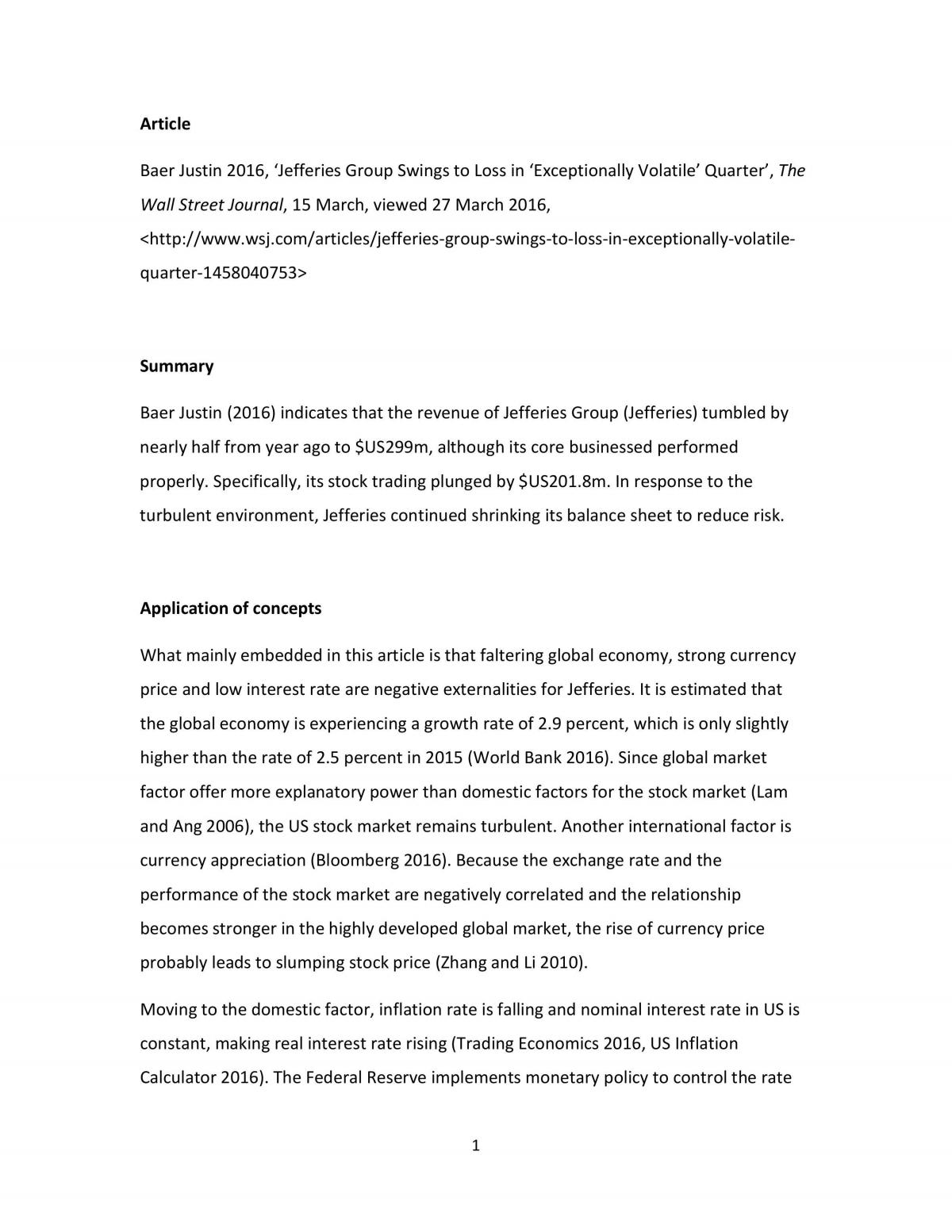 1002 MSA1 Economic Environment Analysis - Page 1