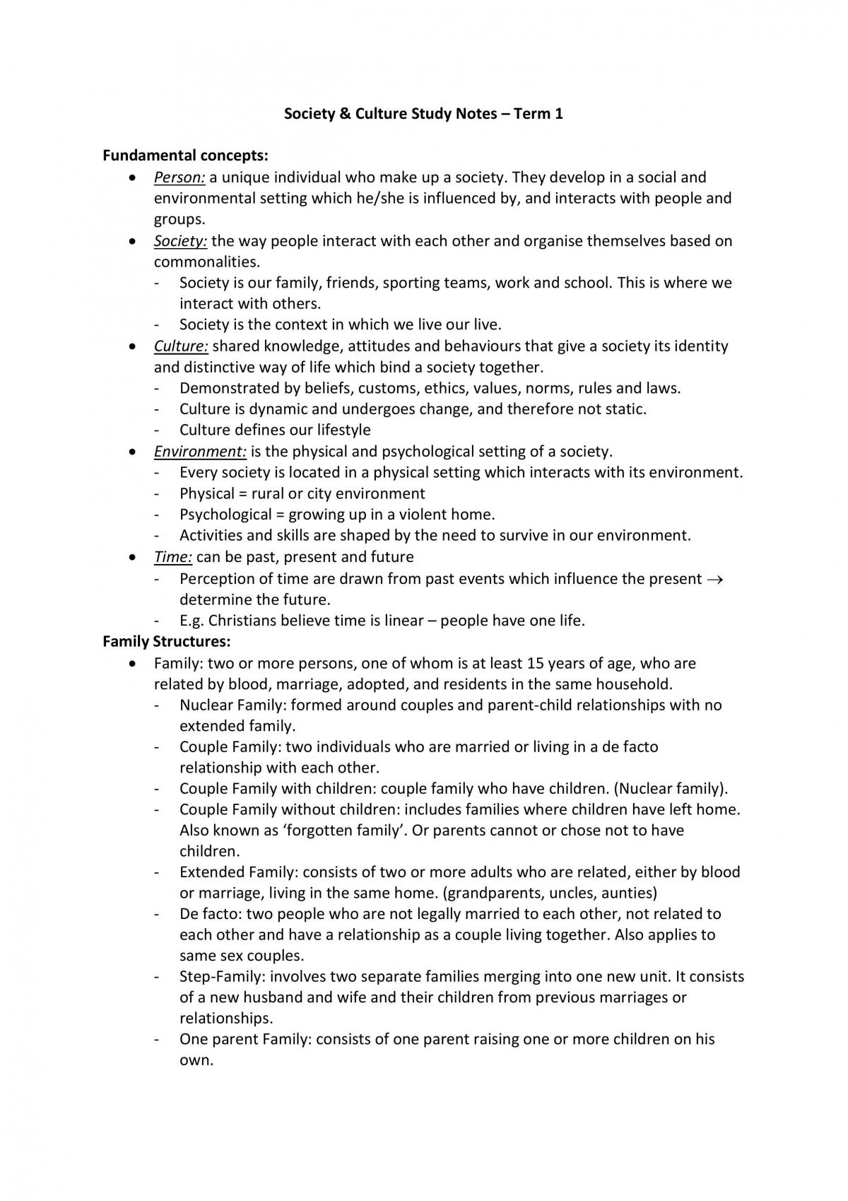 Study Notes - Page 1