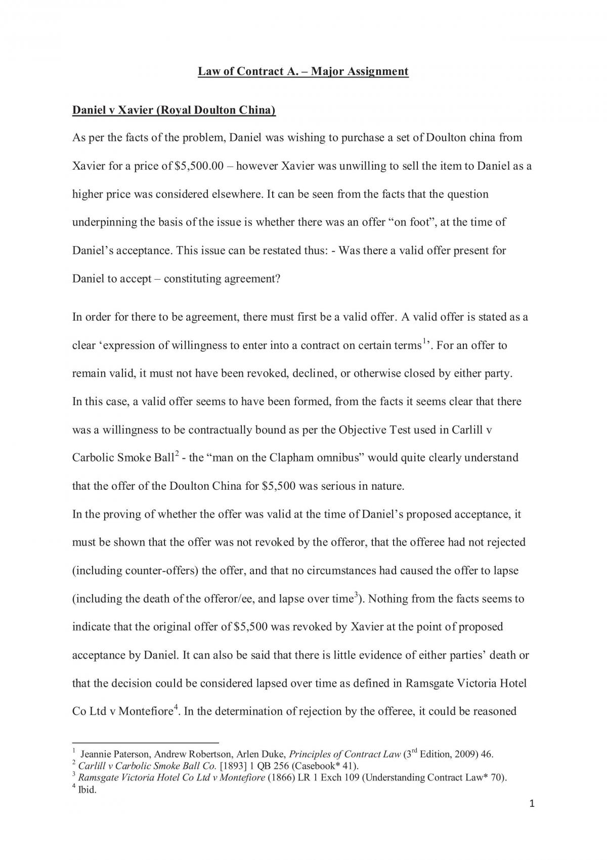 Contracts Problem Question - Contract Formation - Page 1