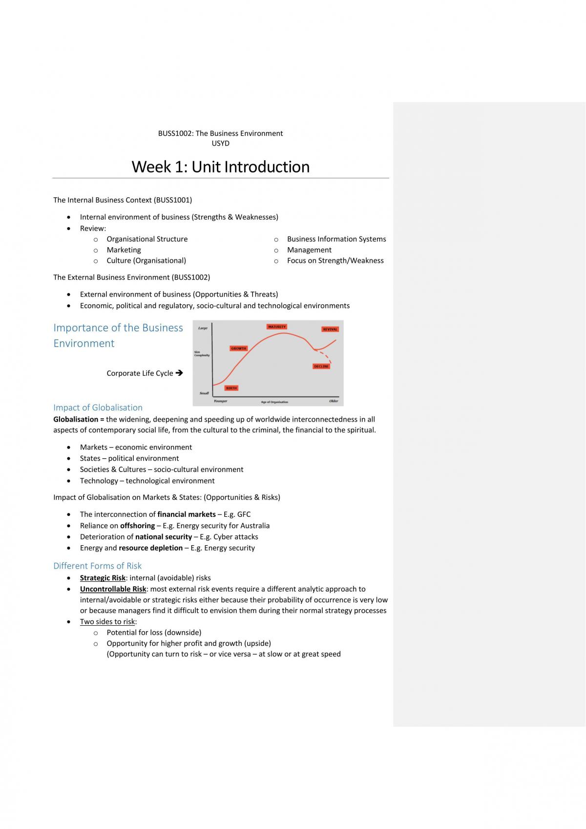 BUSS1002 Notes - Page 1