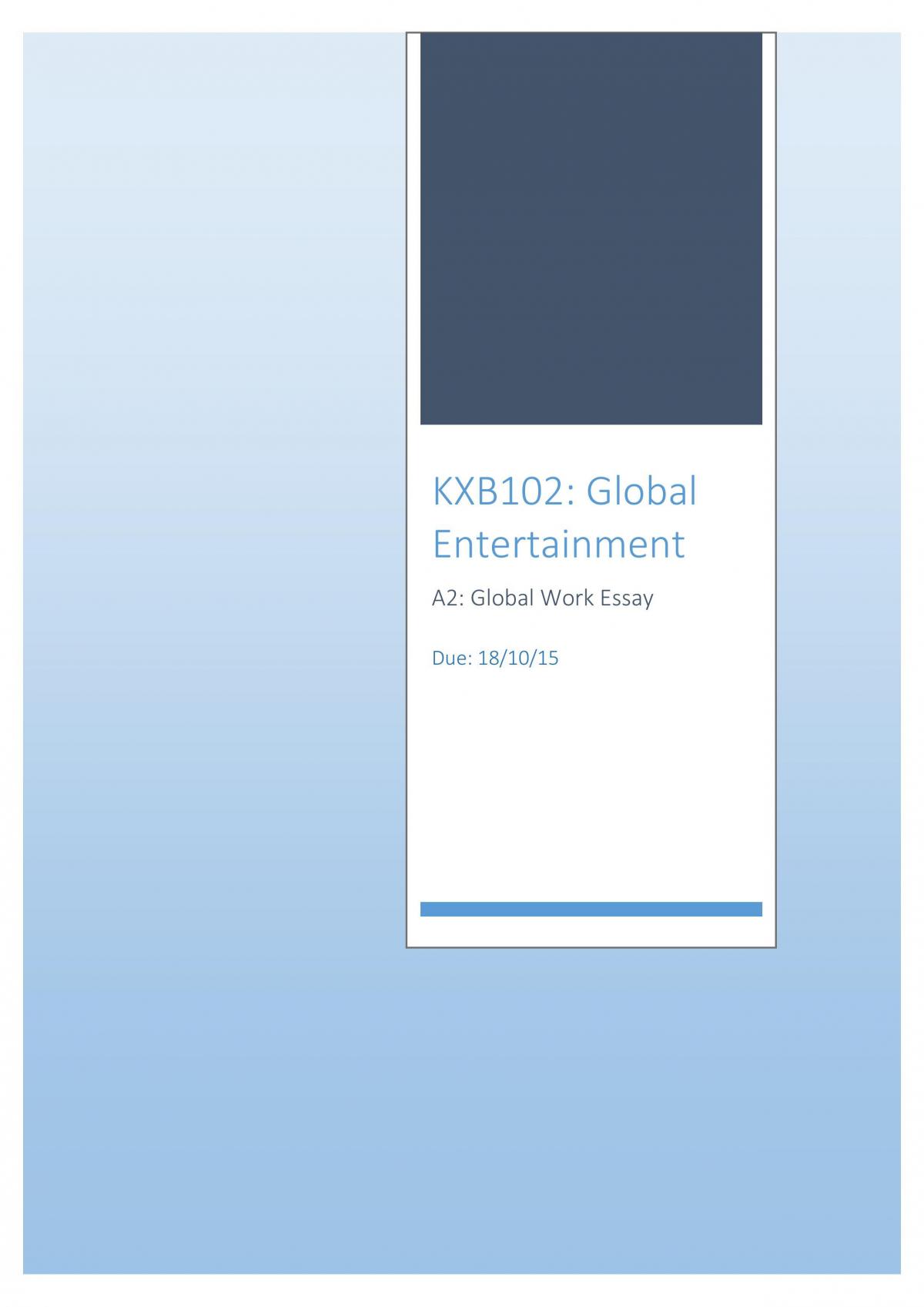 A2: Global Work Research Task - Page 1