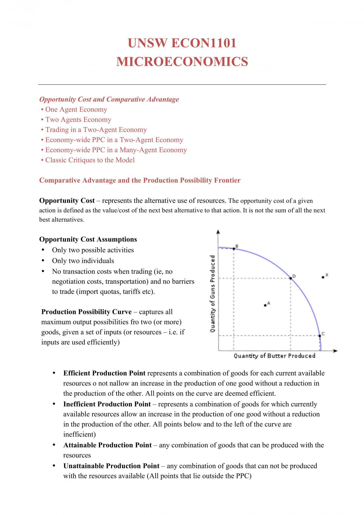 ECON1101 Study Notes - Page 1