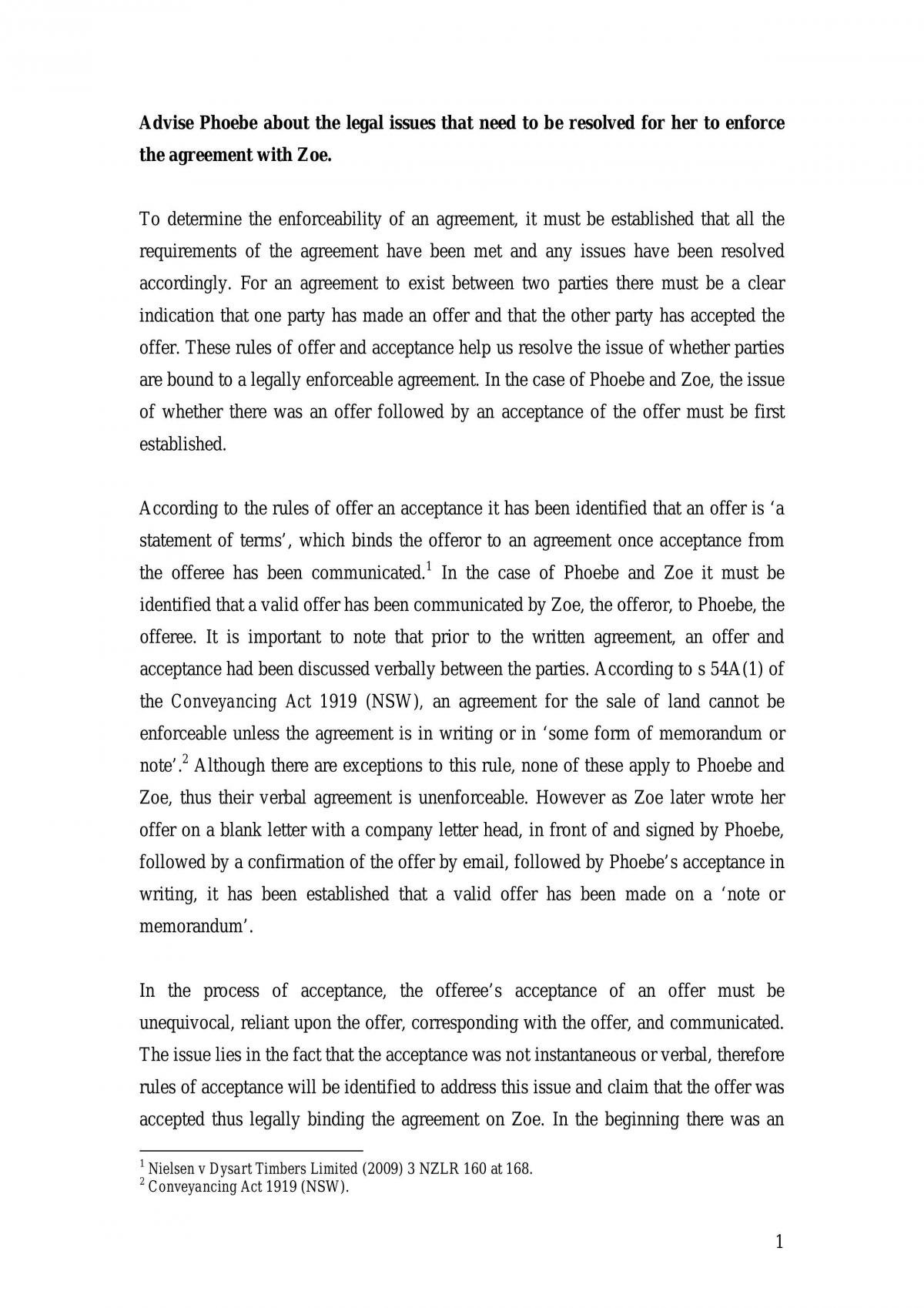 Formation Of Contract Assignment - Page 1