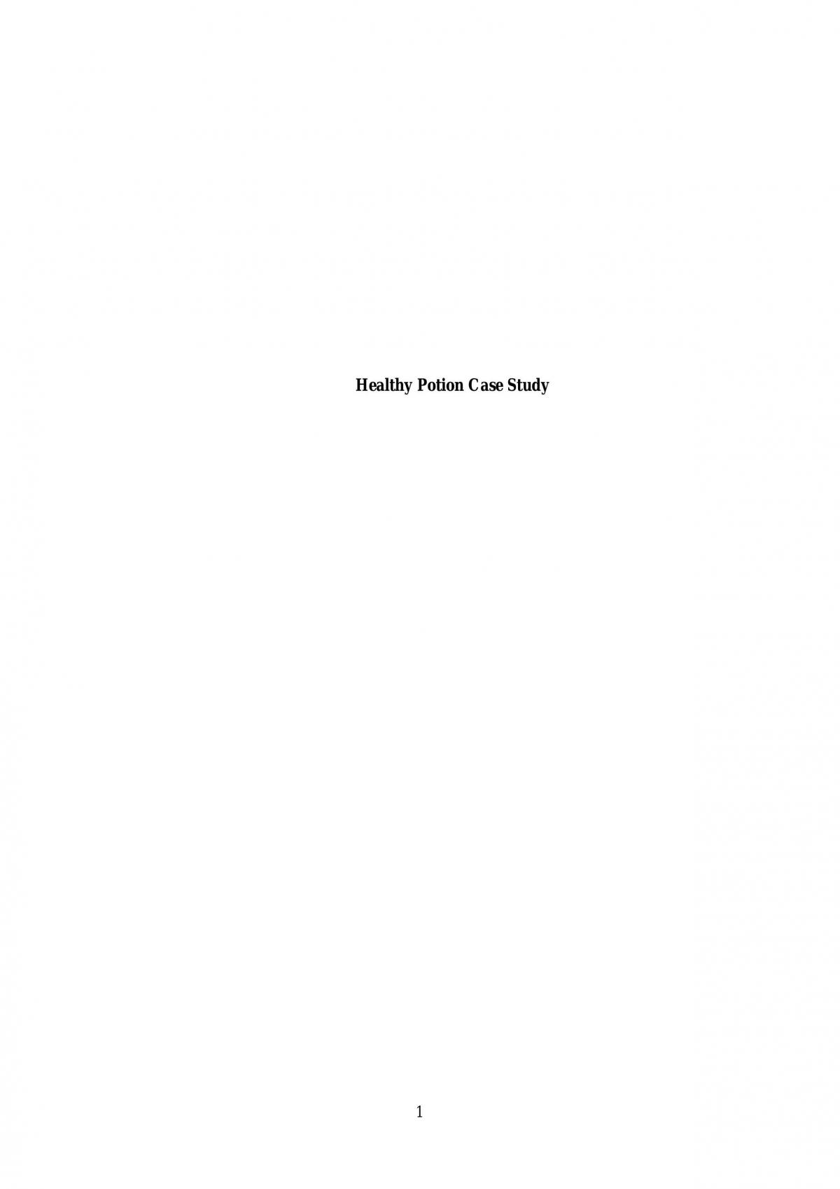 Healthy Potion Case Study - Page 1