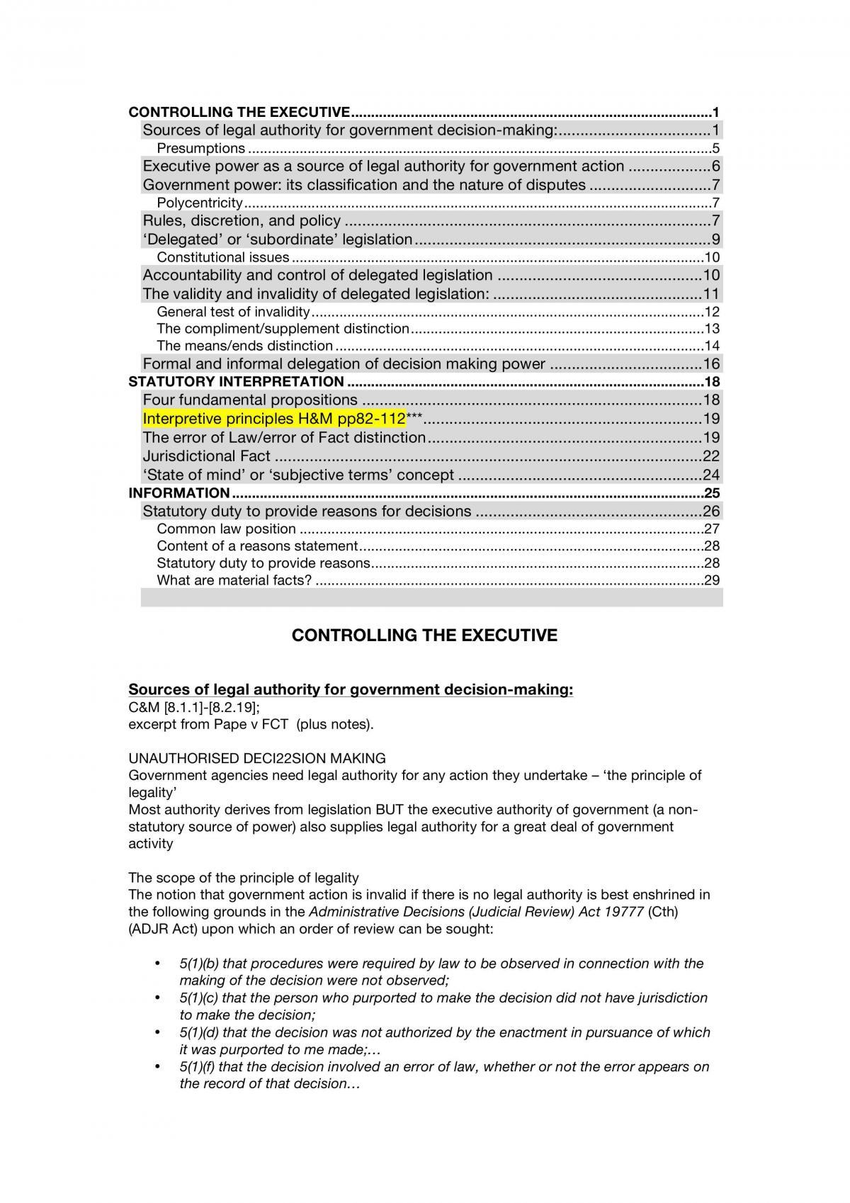 Admin (LAWS1160) Exam Notes - Page 1