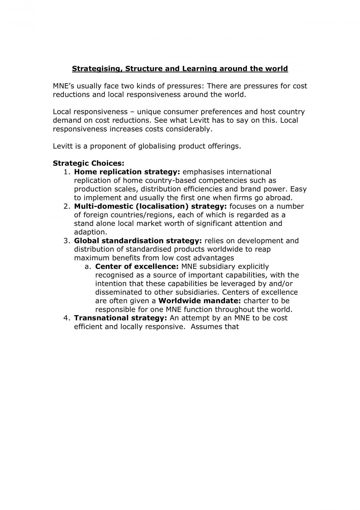 Strategy And Structure Notes For Bus202 - Page 1