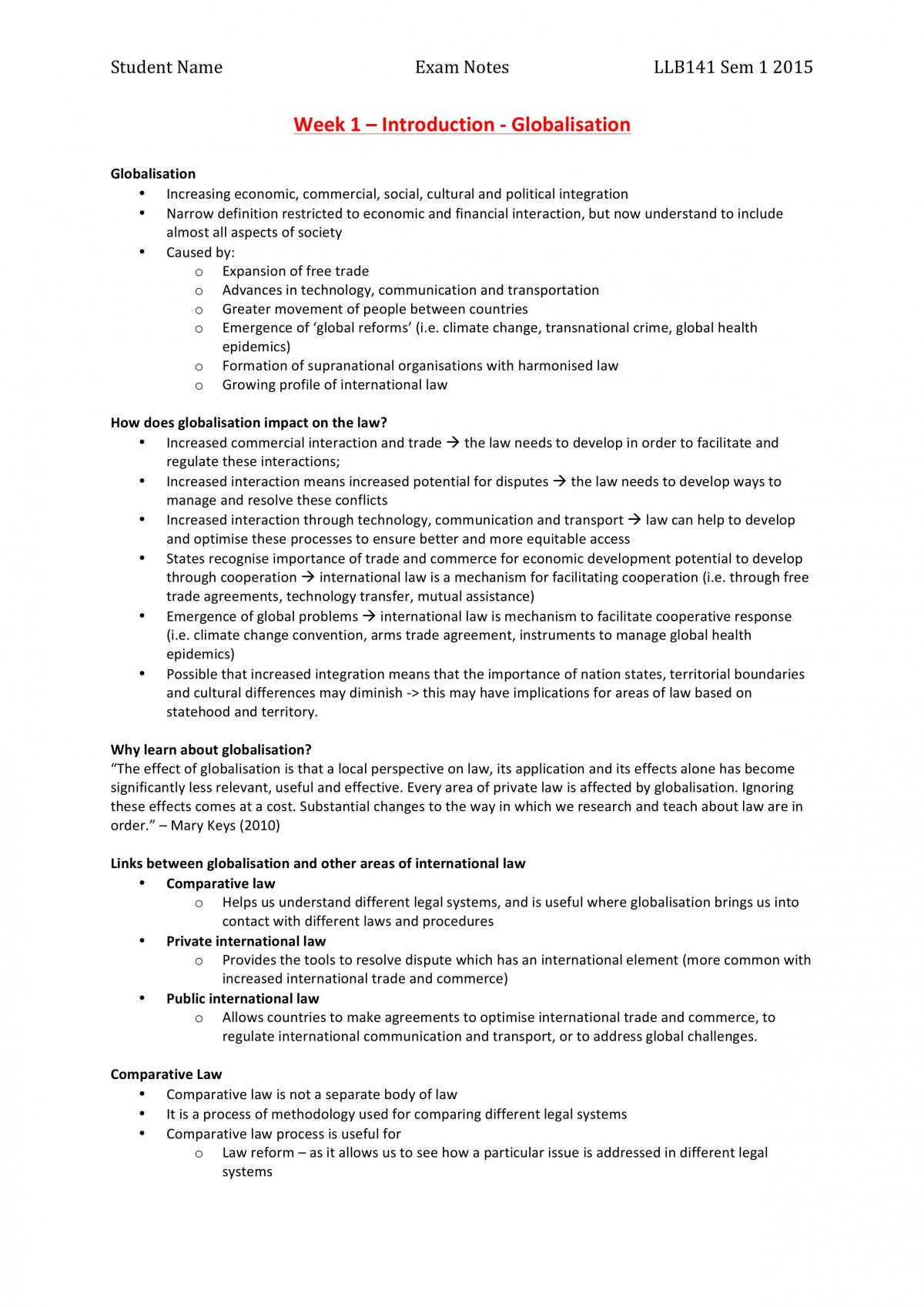 LLB141 Complete notes for the Final Exam - Page 1