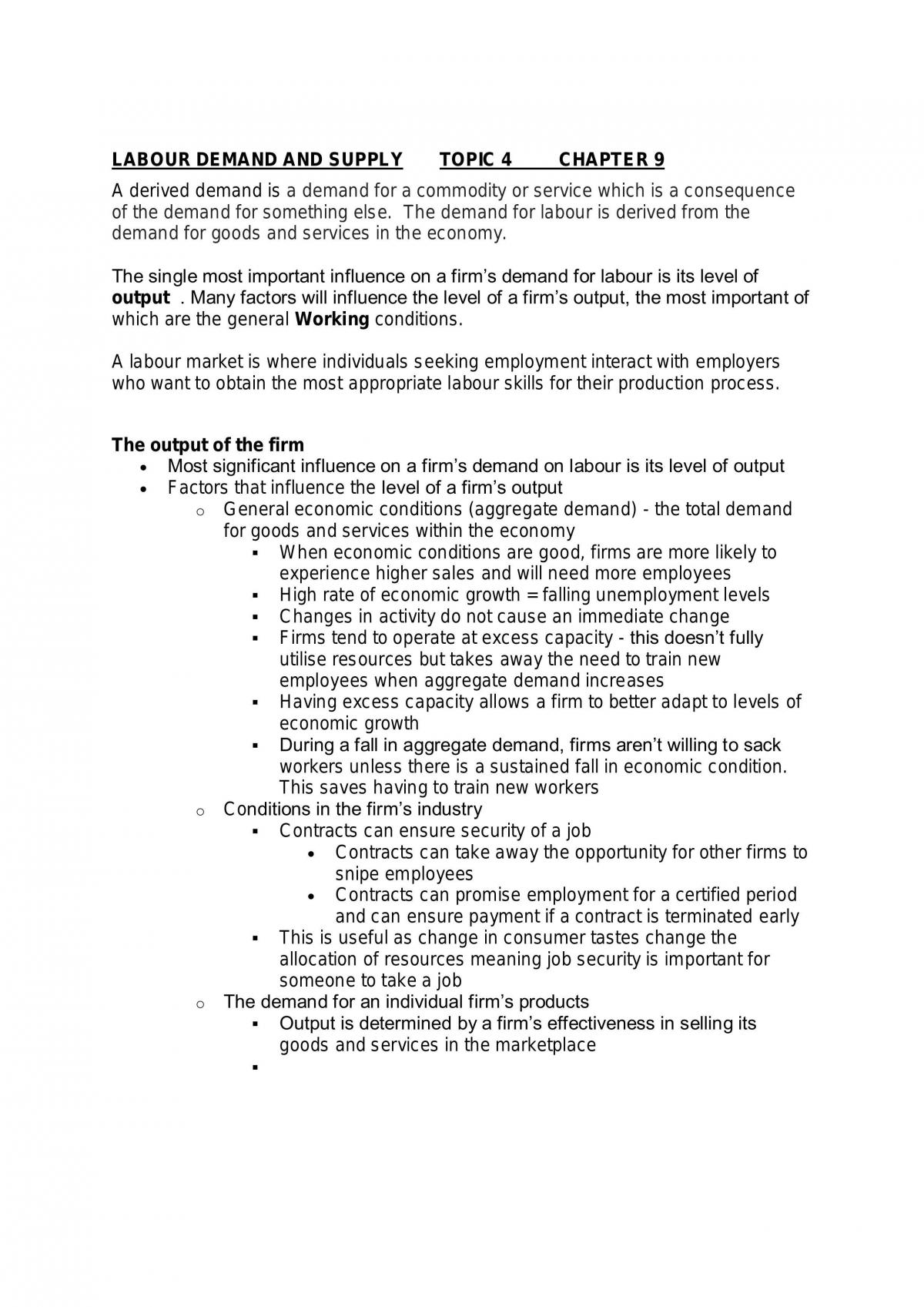 Labour Supply and Demand Notes - Page 1