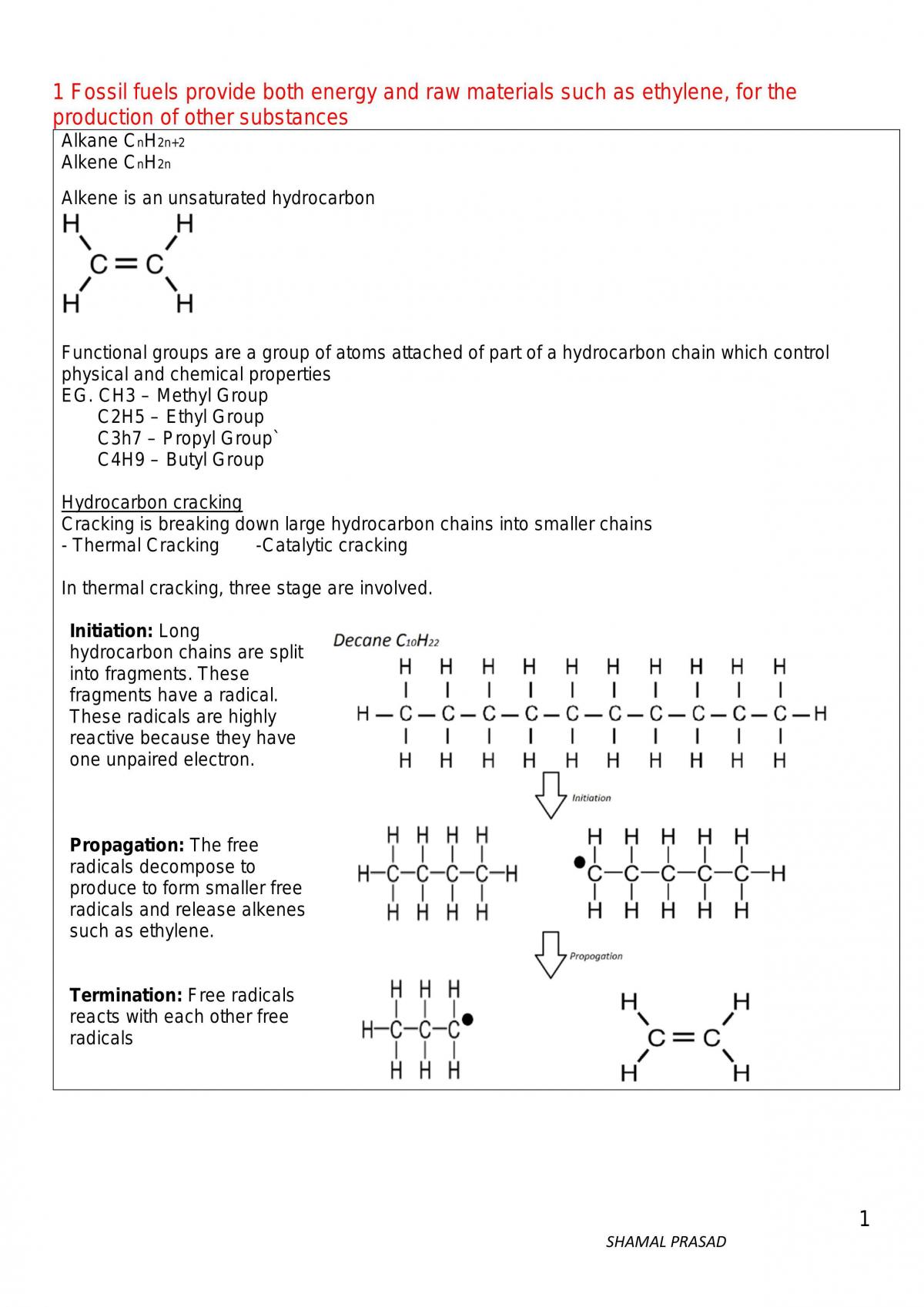 HSC CHEMISTRY: Production of Materials Thorough Notes - Page 1