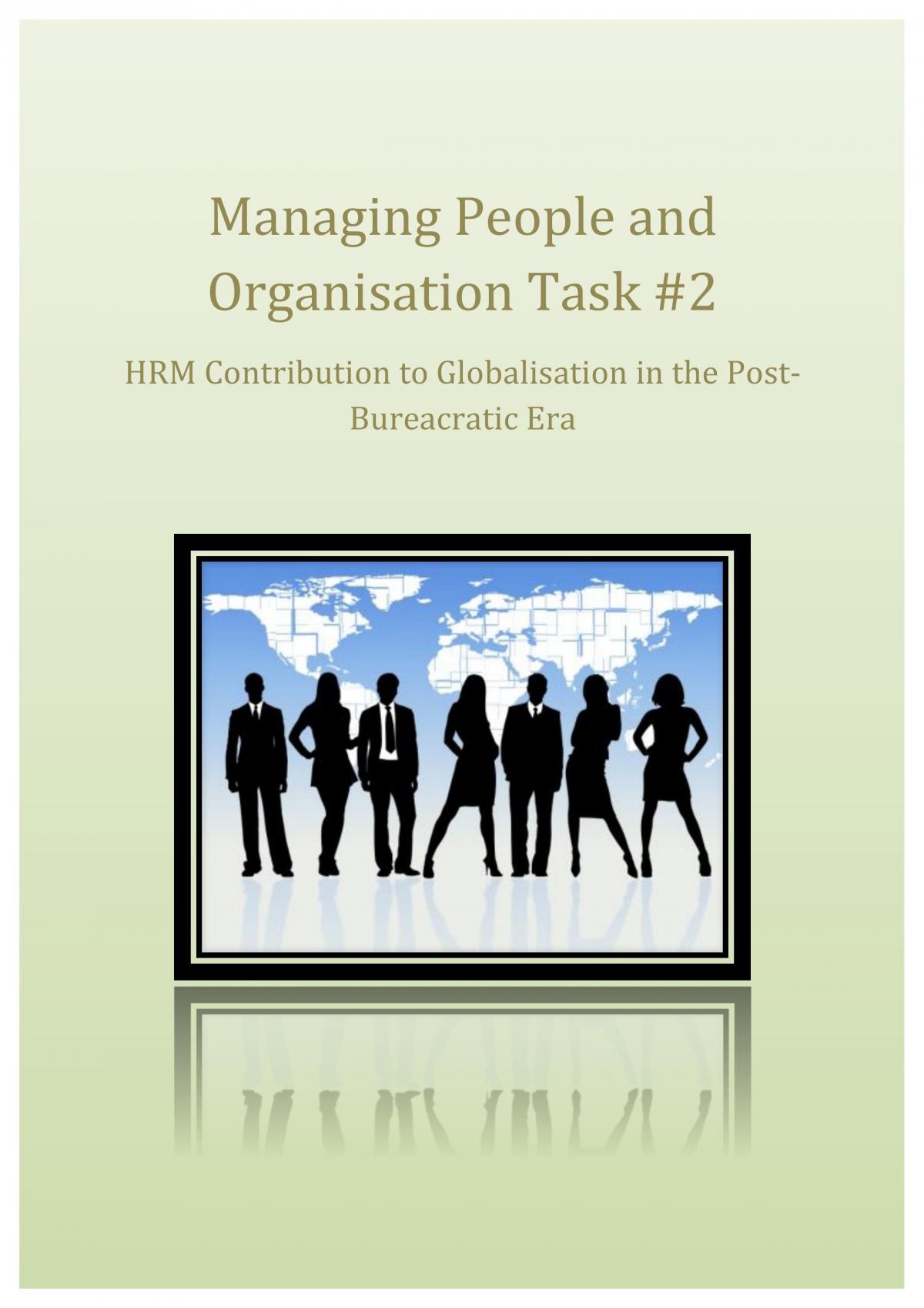 HRM Contribution to  Globalisation - Page 1
