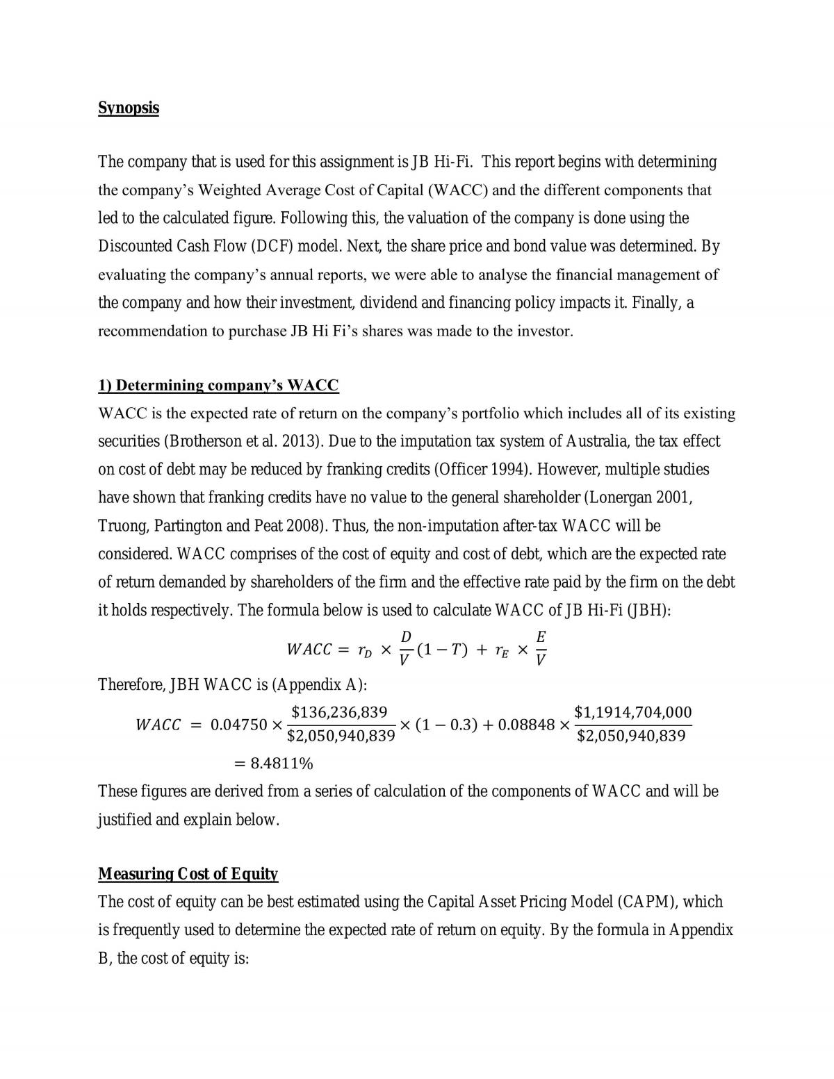 FINC2012 Assignment - Page 1