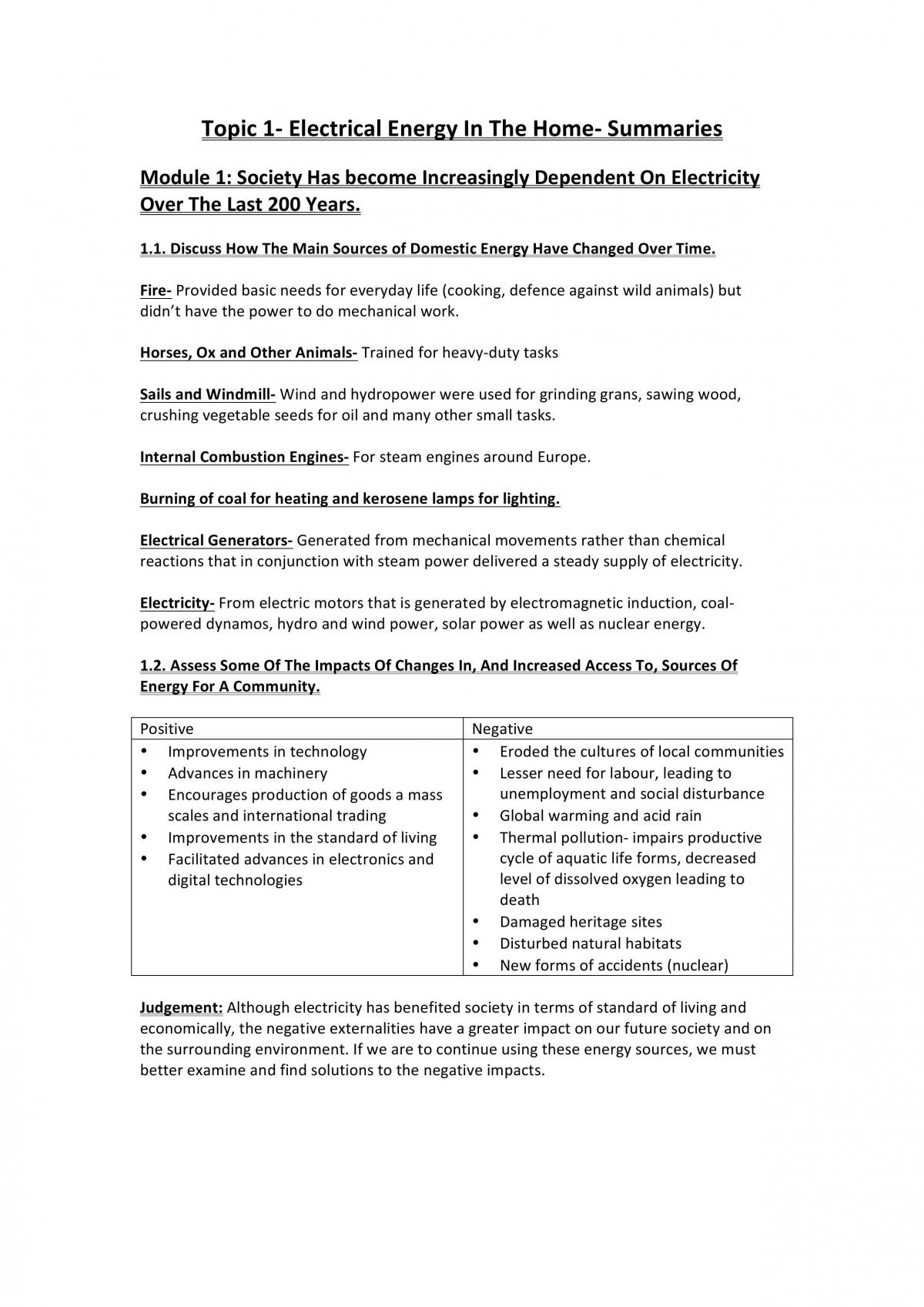 Preliminary HSC Physics- Electrical Energy In The Home - Page 1