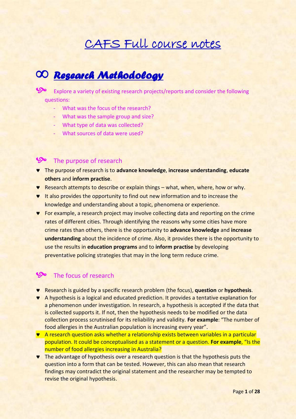 Full CAFS Notes - Page 1