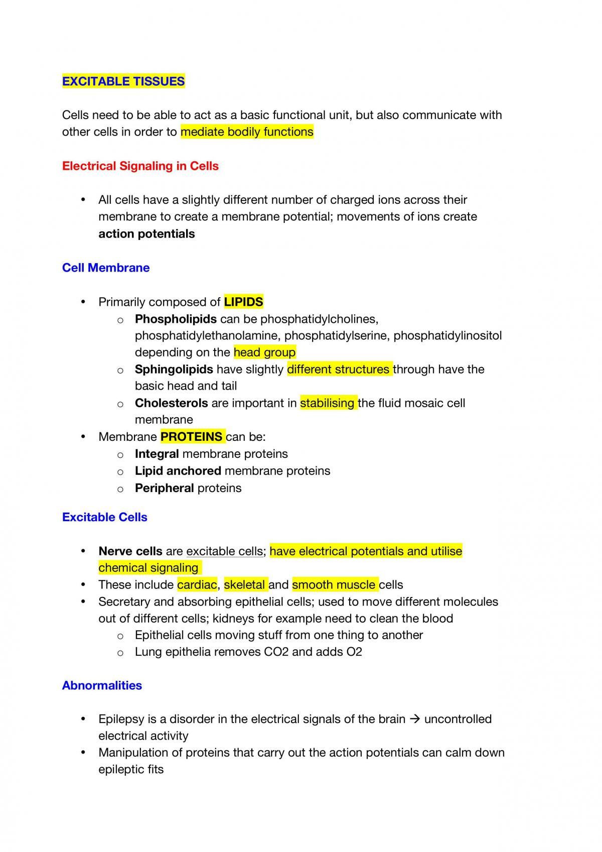 PHSL2201 Study Notes - Page 1