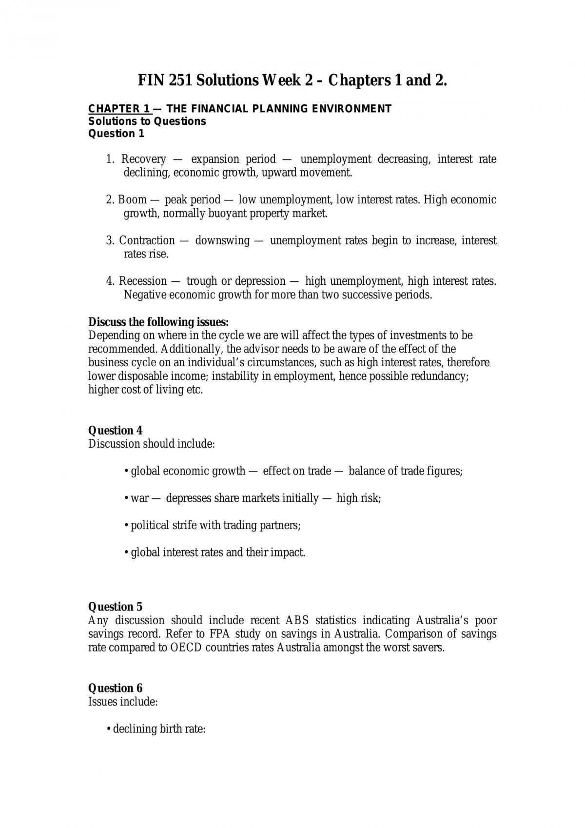 Solutions To Questions - Page 1