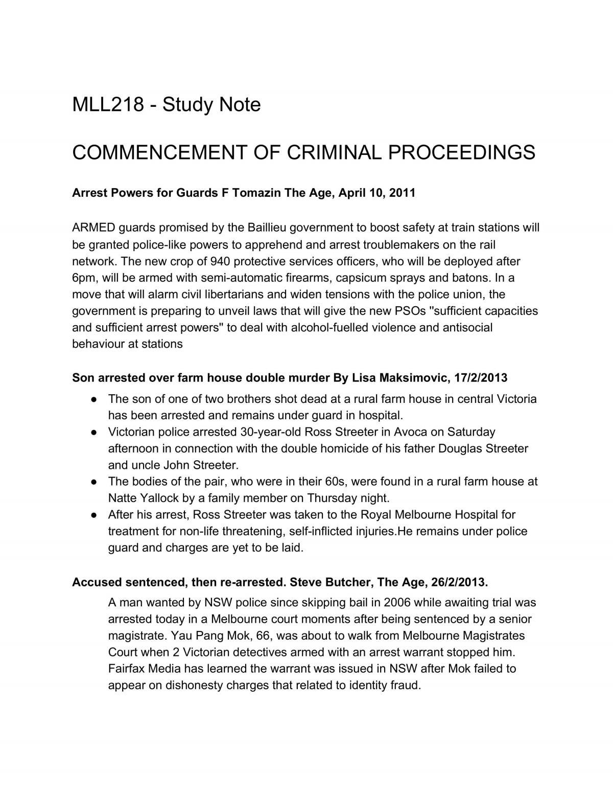 Criminal Procedure Study Note - Page 1