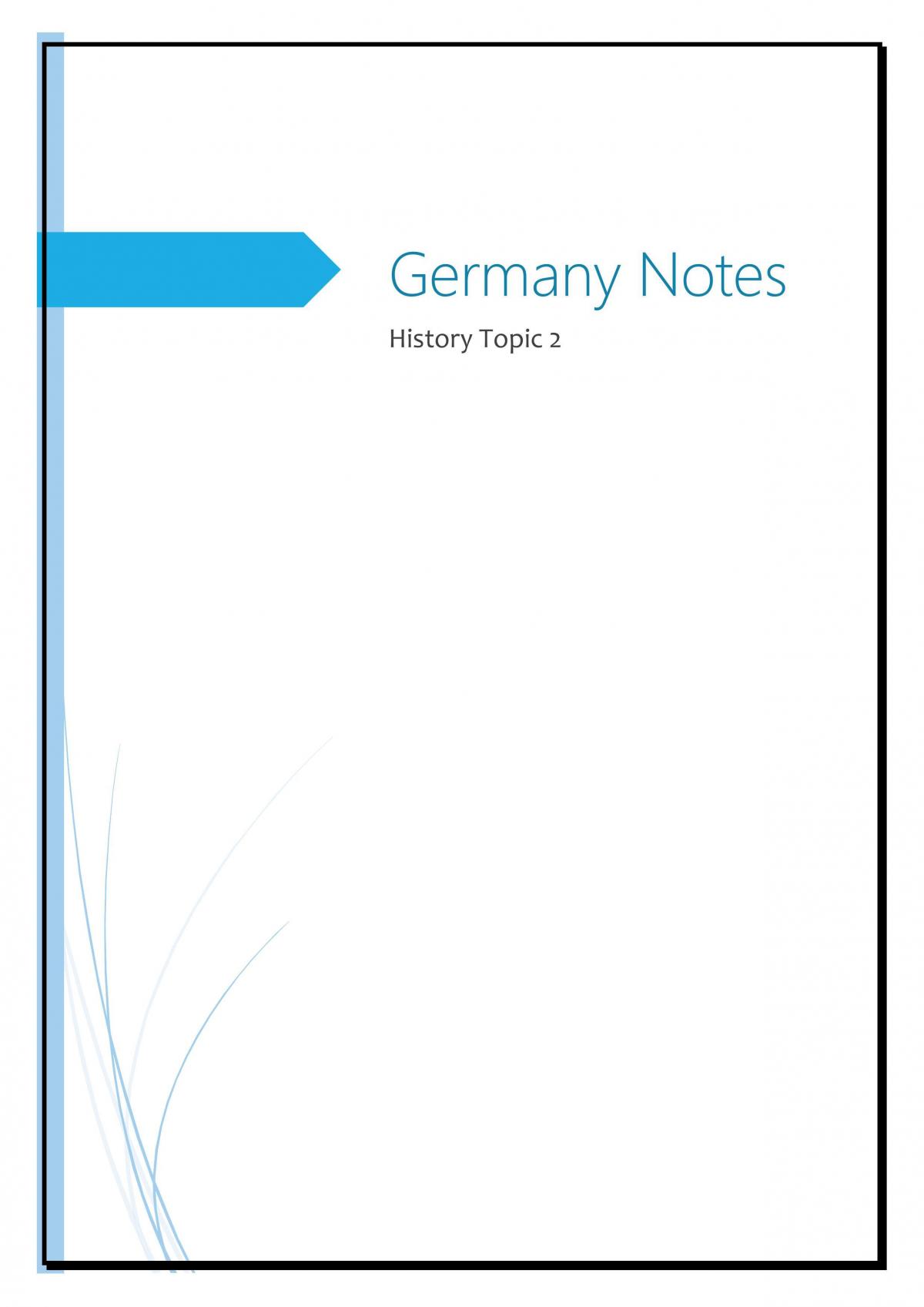 National Studies : Germany Notes - Page 1