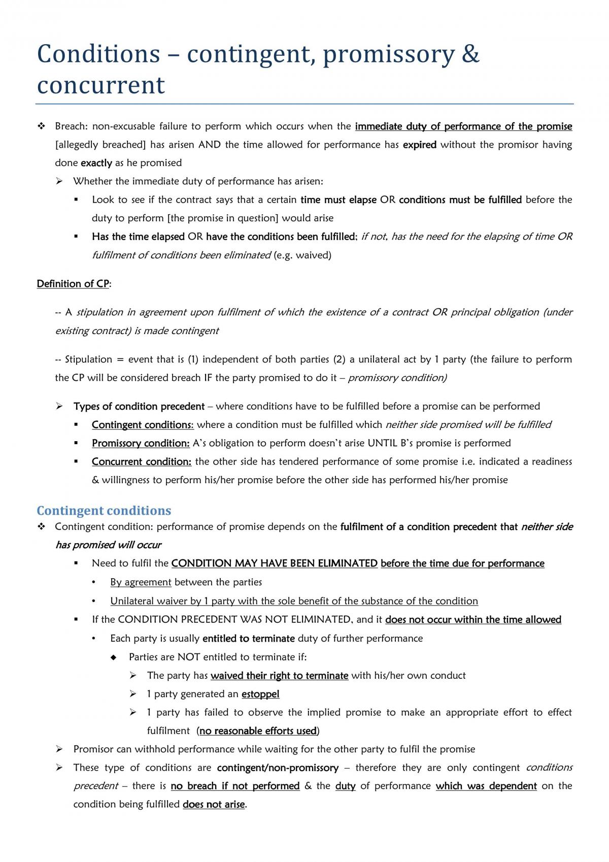 Final Exam Notes - Case Summaries, Notes Etc - Page 1