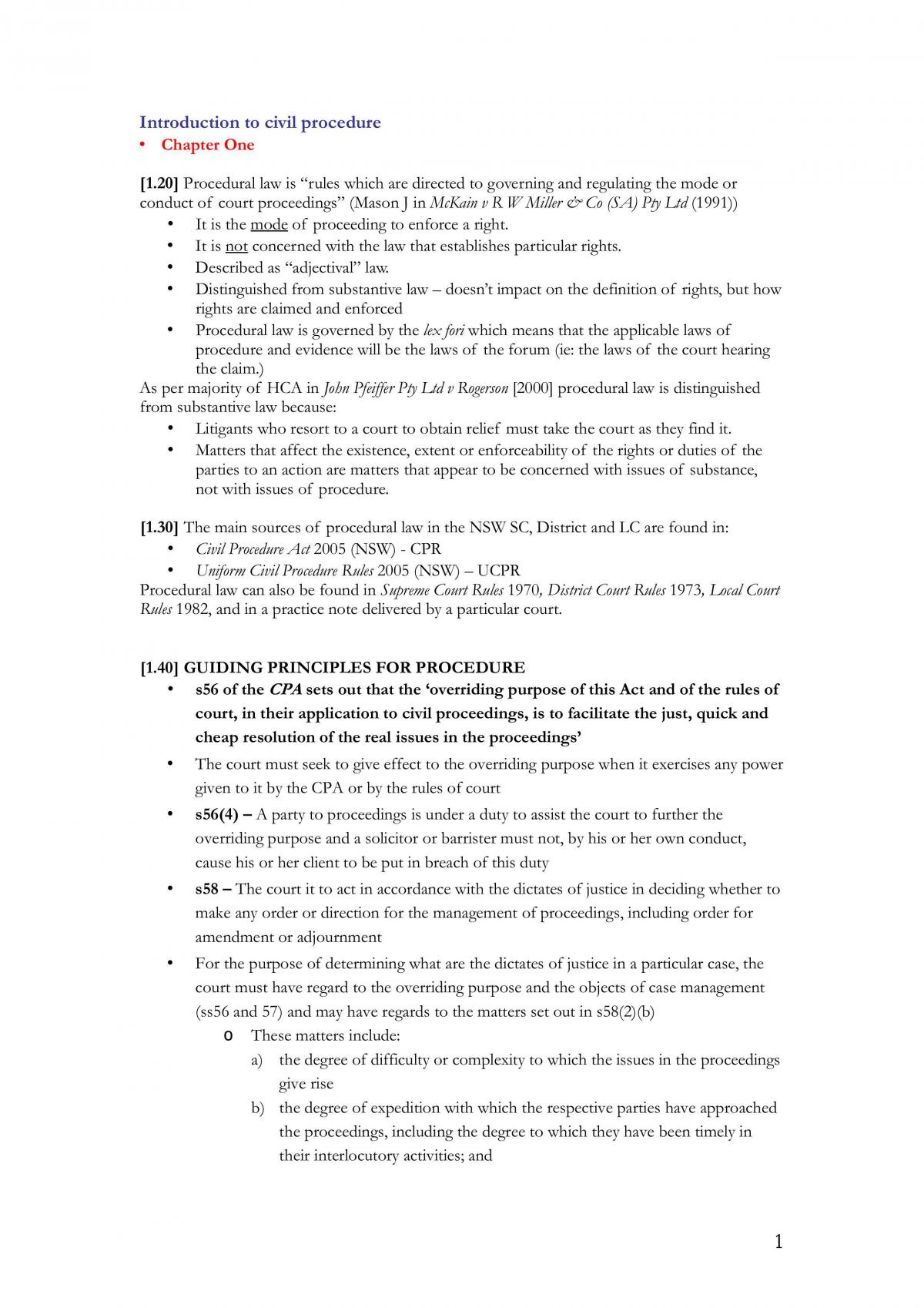 Litigation 1 Notes - Page 1