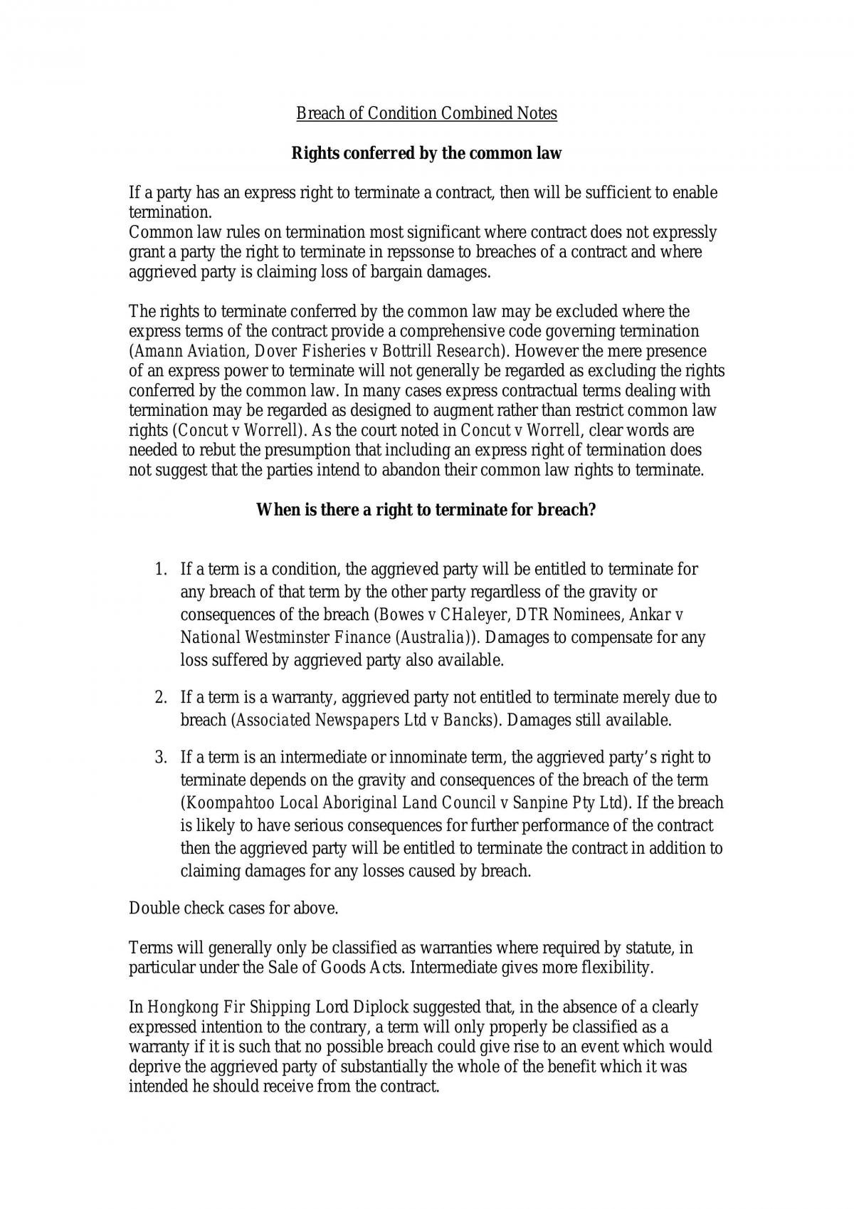 Breach Of Condition - Page 1