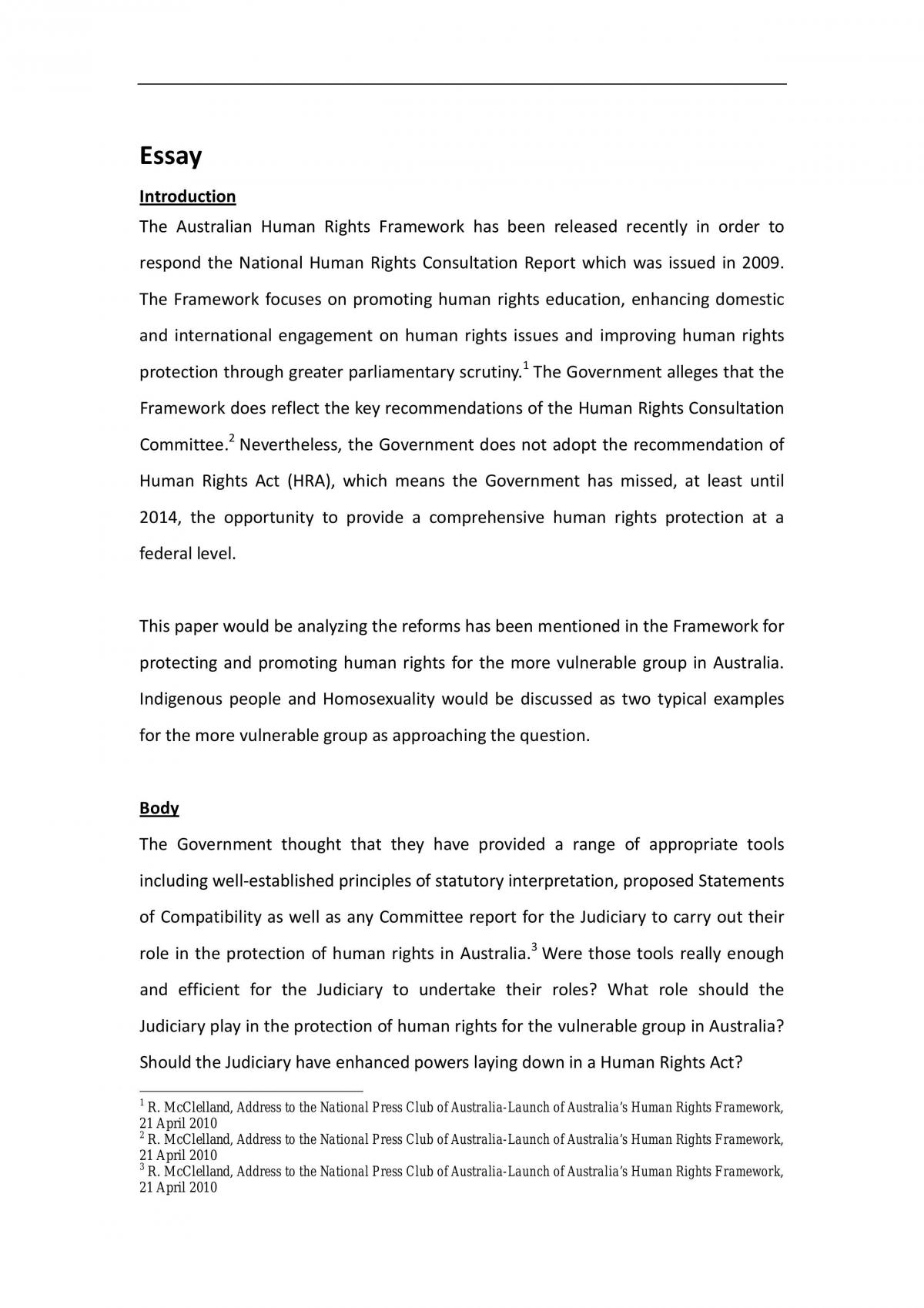 Foundation Of Law Final Essay ---(Human Right) - Page 1