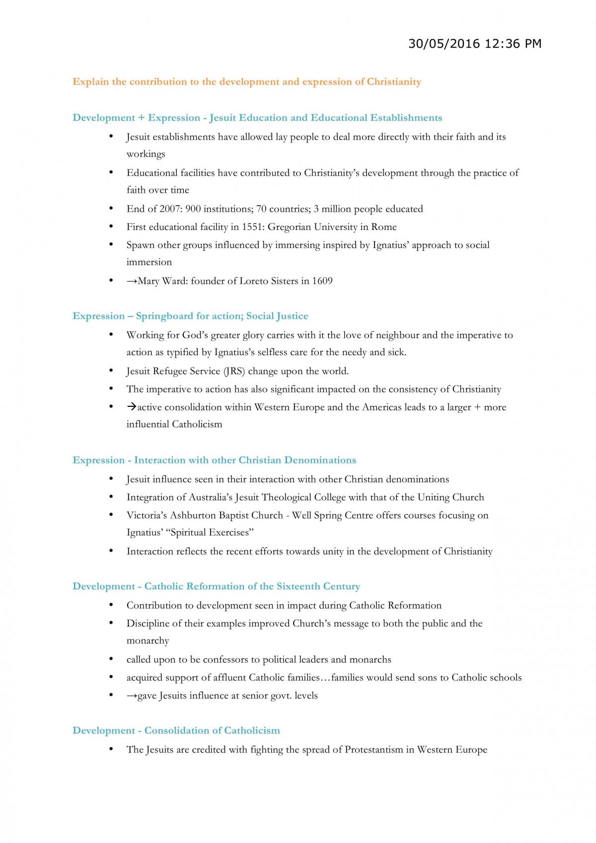 Christianity Depth Study  - Page 1