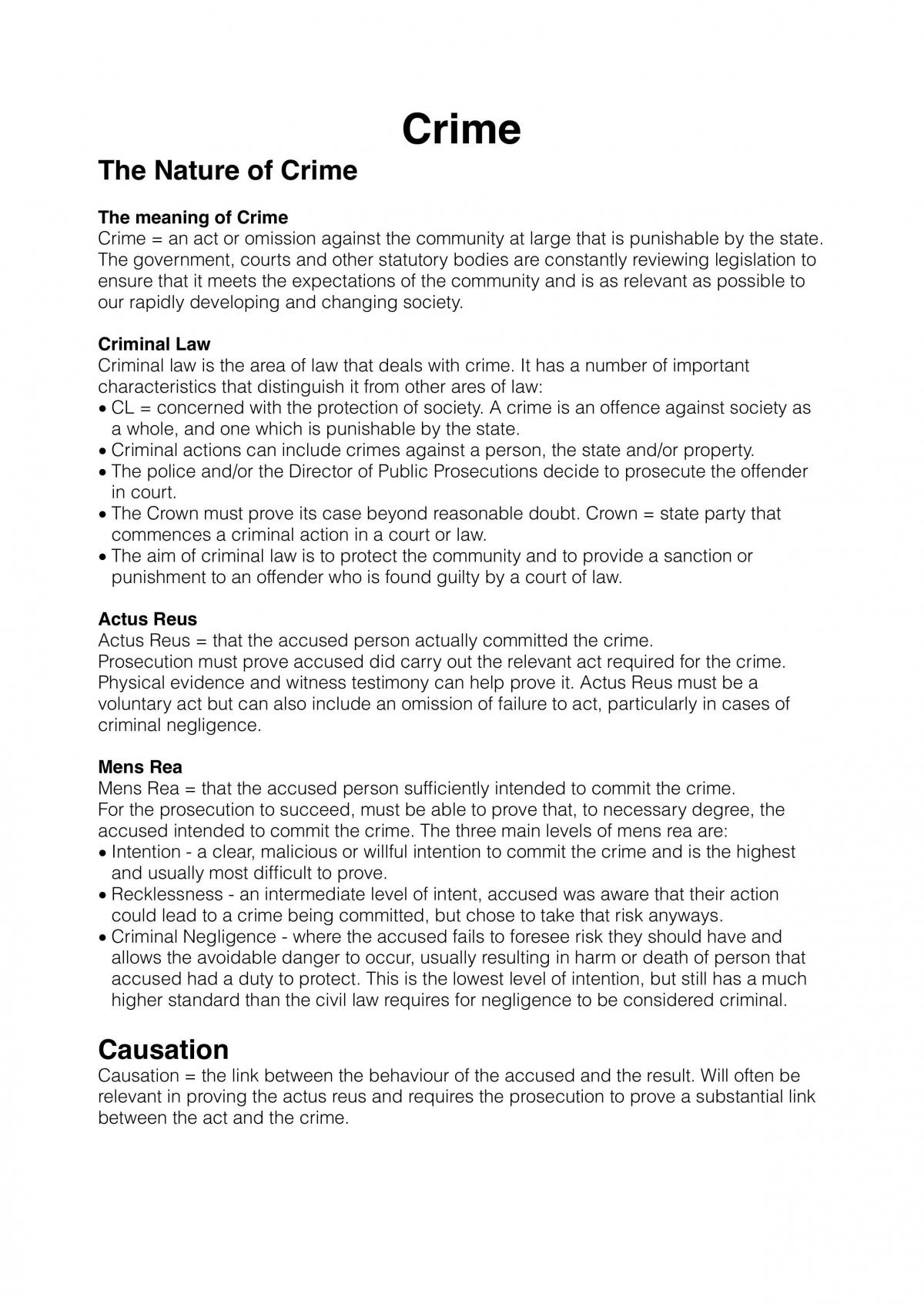 Crime HSC Notes  - Page 1