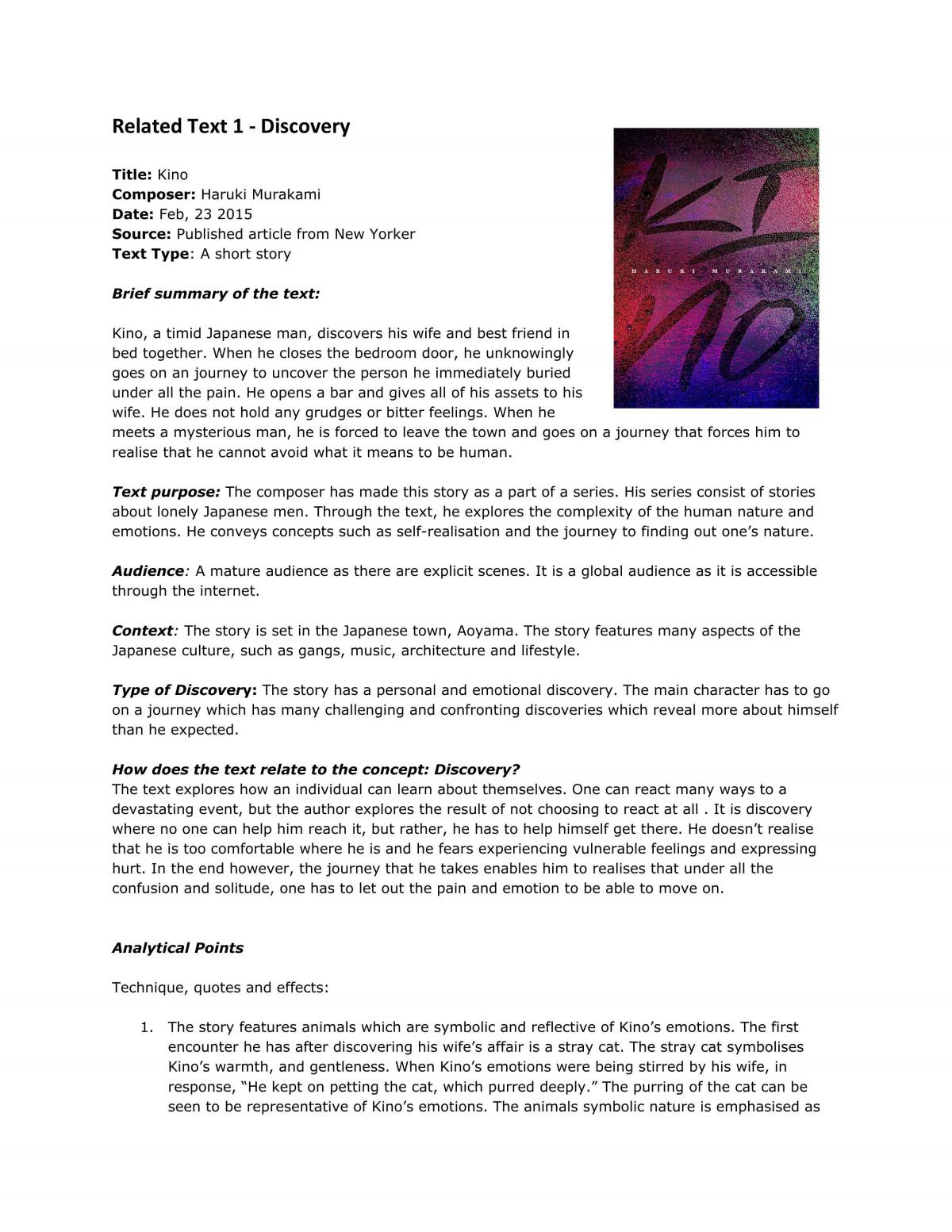 Discovery Related Texts and Analysis - Page 1