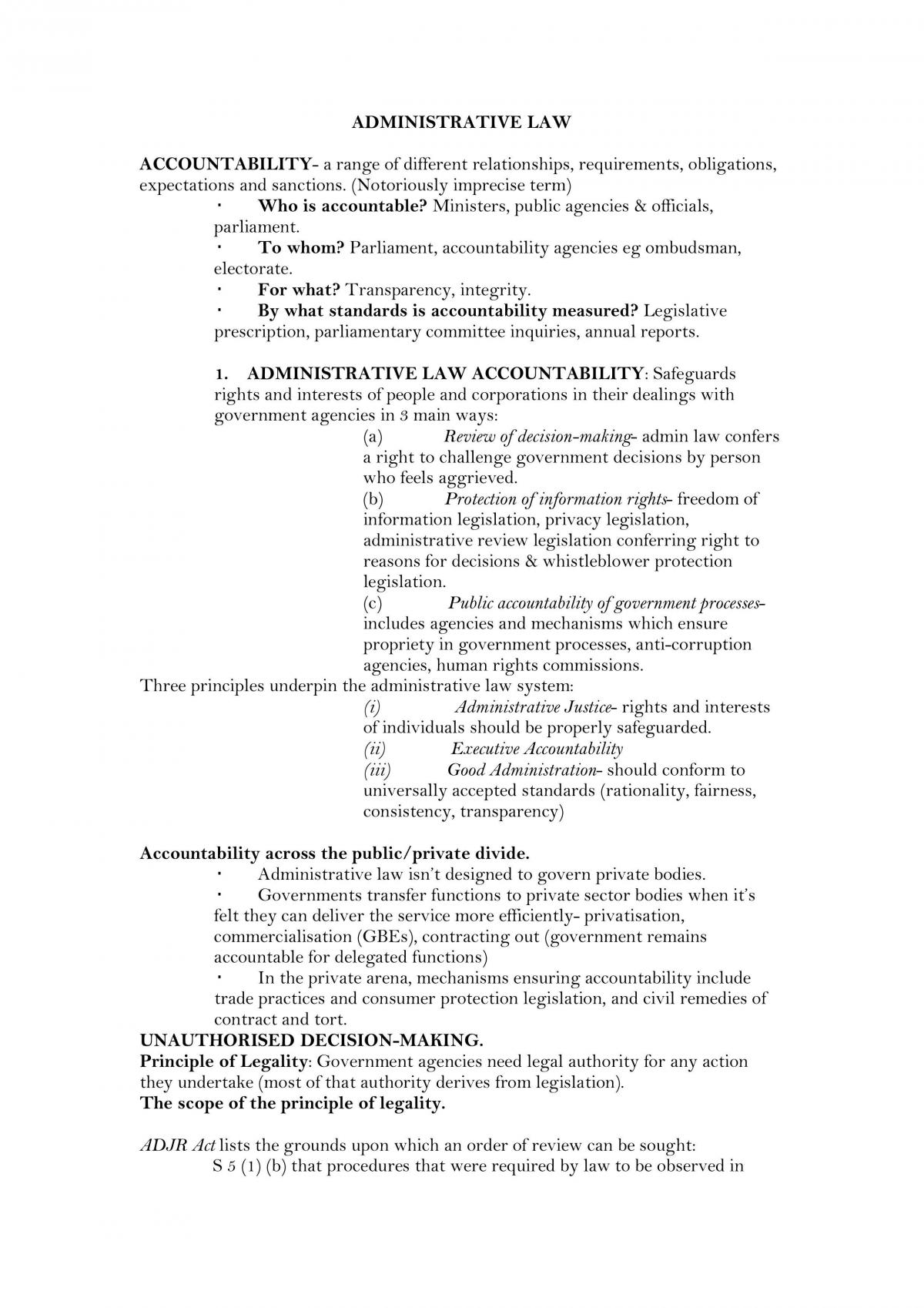 Administrative Law - Page 1