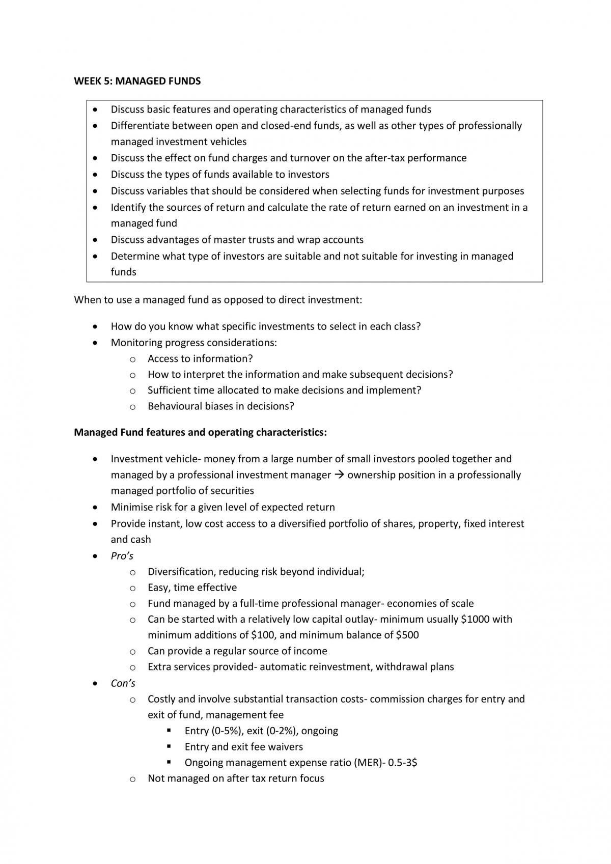 Final Exam Summary Notes Weeks 5-13 - Page 1