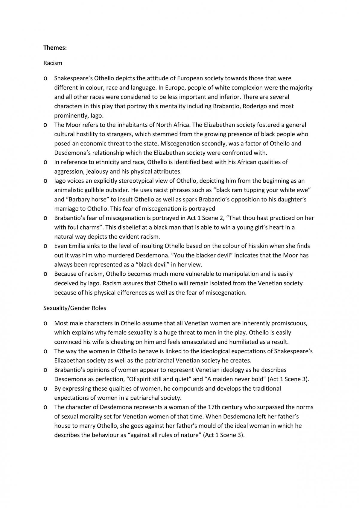 Othello Notes - Page 1