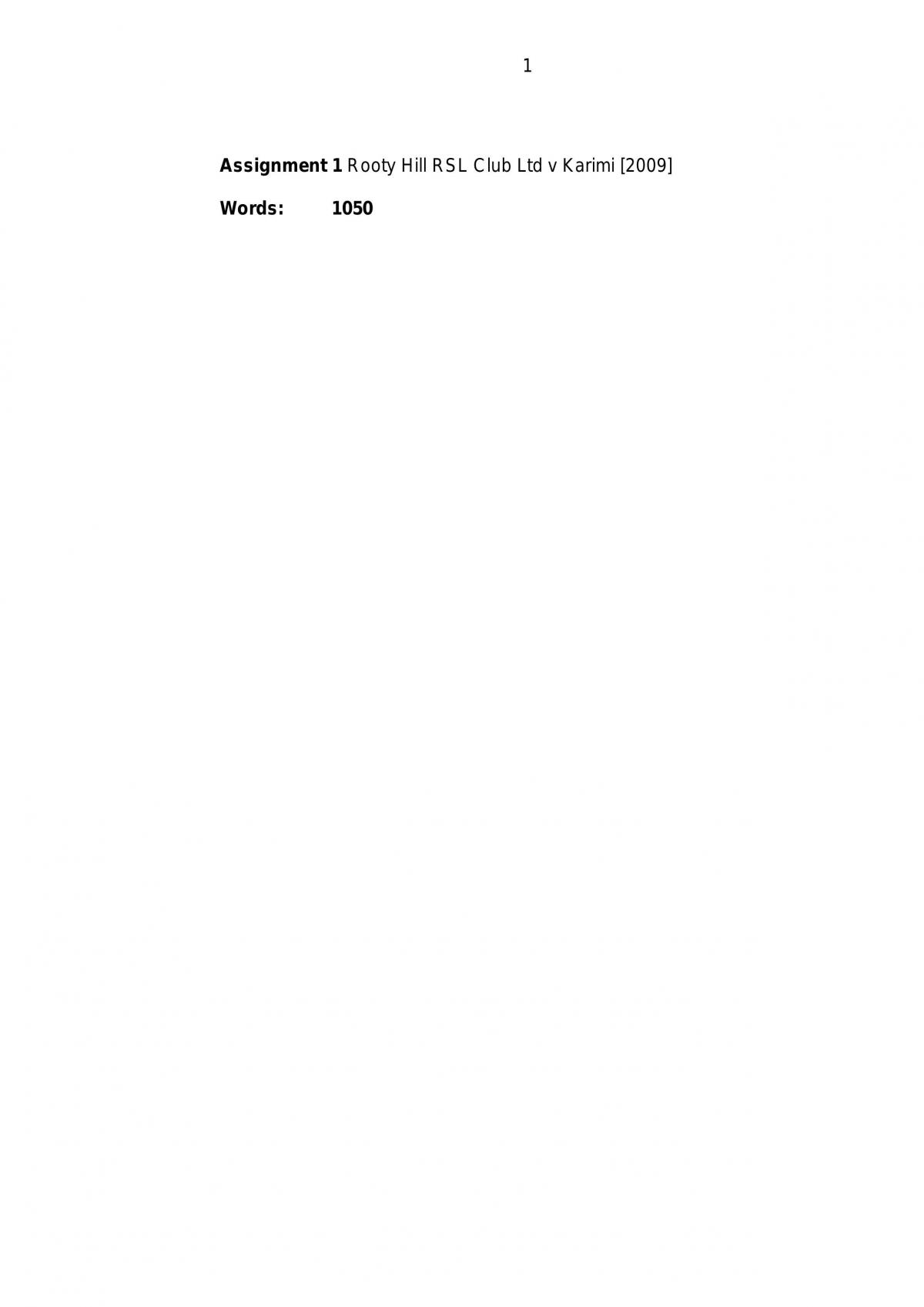 Rooty Hill RSL v Karimi - Page 1