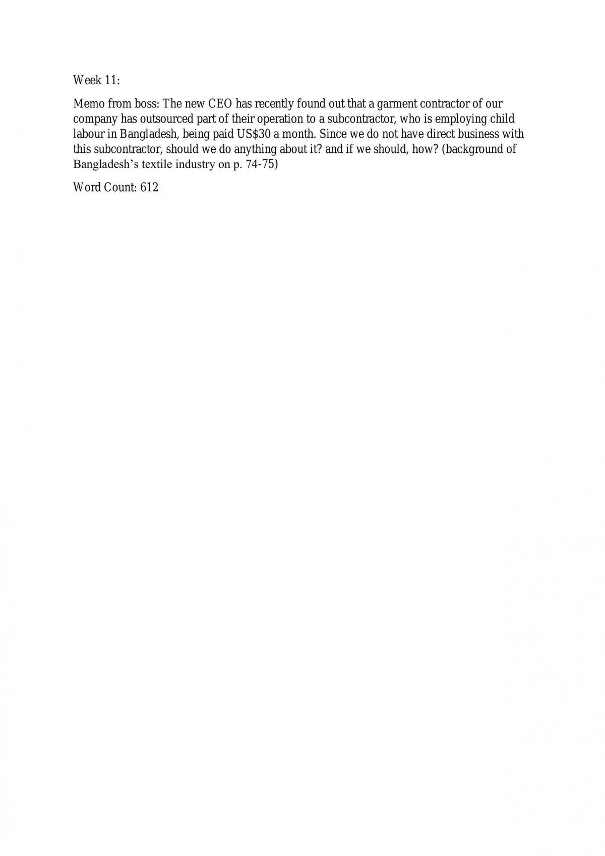 MGMT1101 Global Business Environment Memo - Page 1