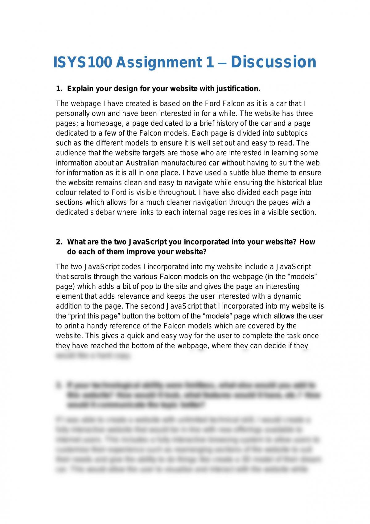 Website Discussion Questions - Page 1