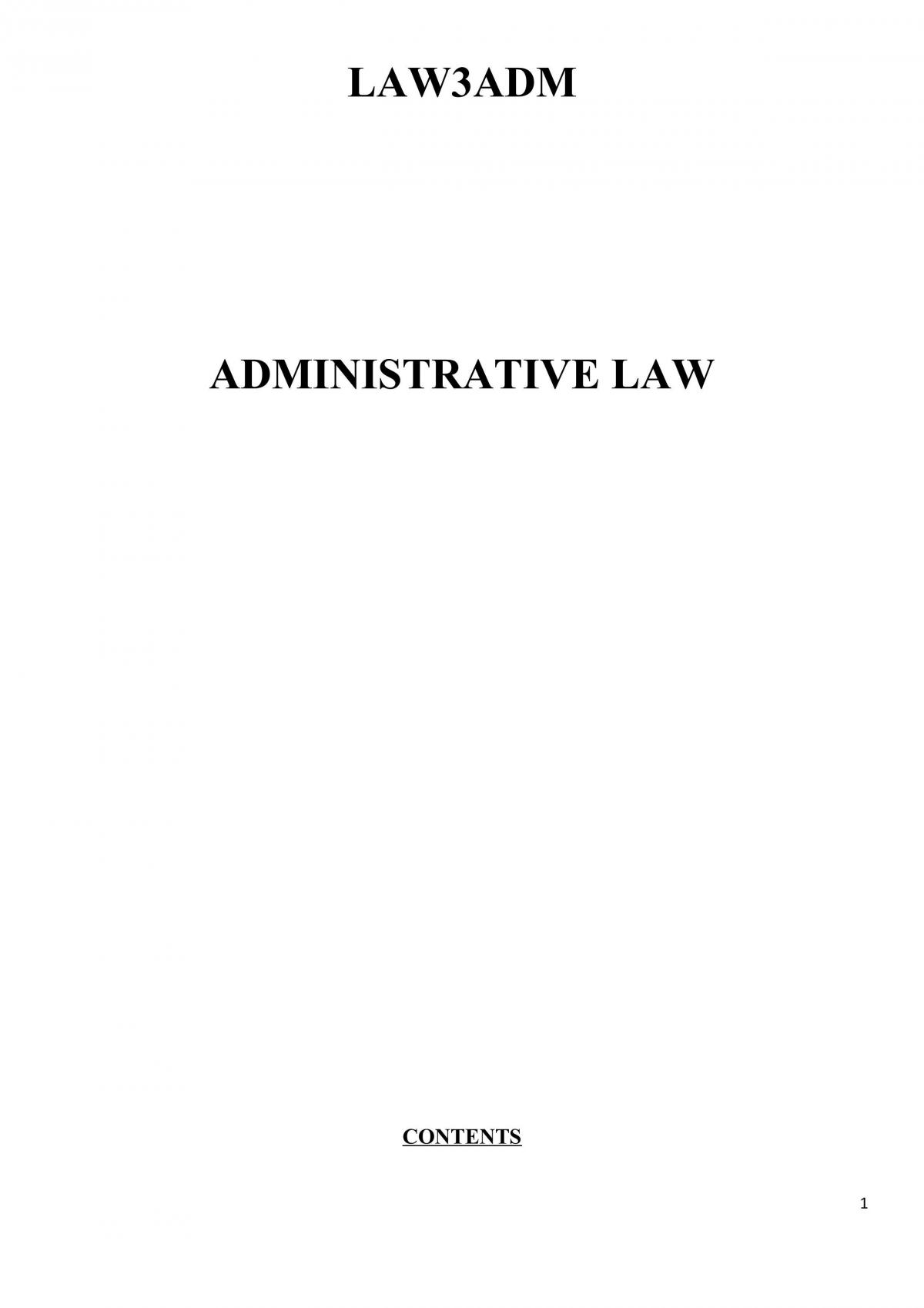 Administrative Law extensive exam notes - Page 1