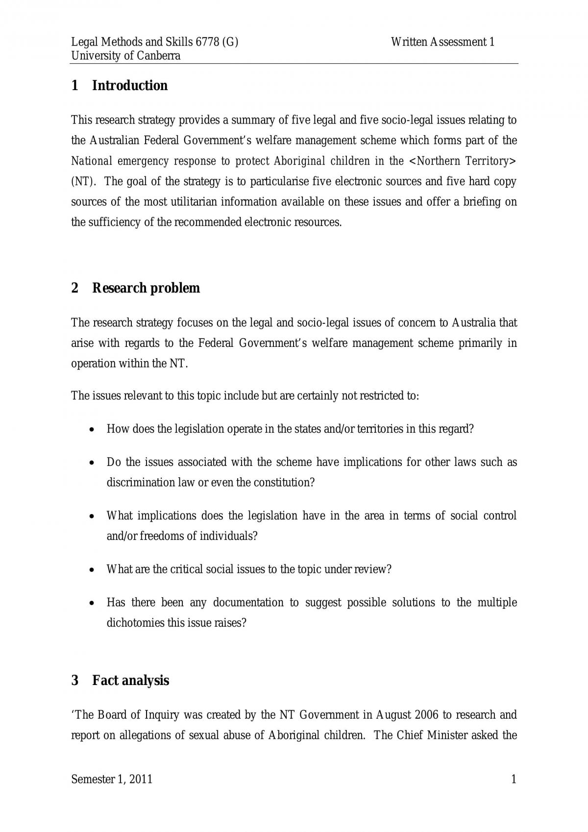 Legal Methods & Skills (legal and socio-legal issues) - Page 1