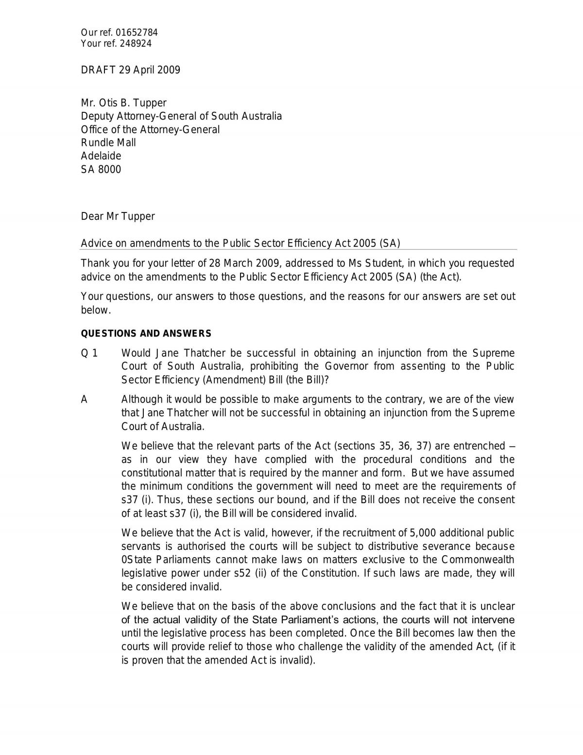 Constitutional law - validity of legislation - Page 1