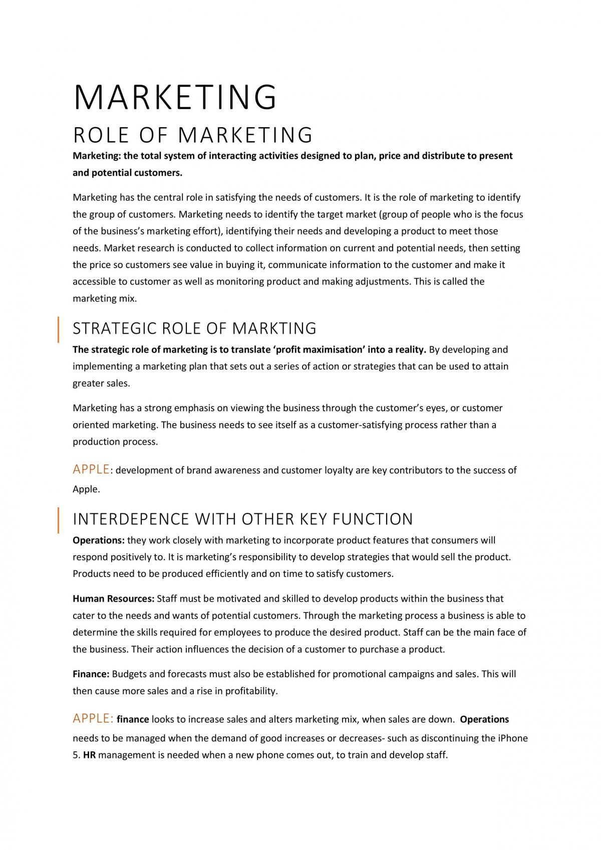 Marketing Notes w/ Apple Case Study - Page 1