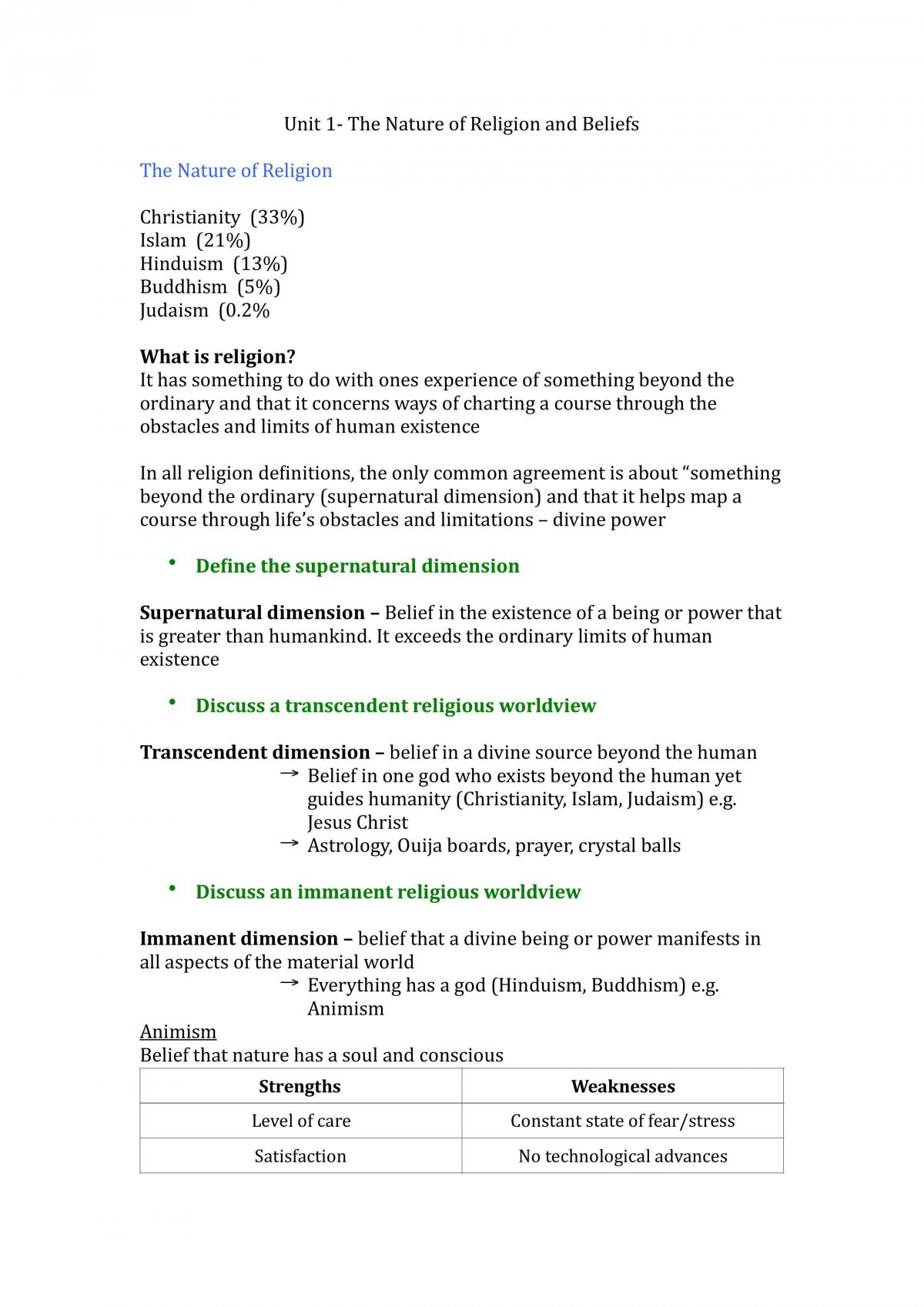 Yr 11 First Topic Complete Summary  - Page 1