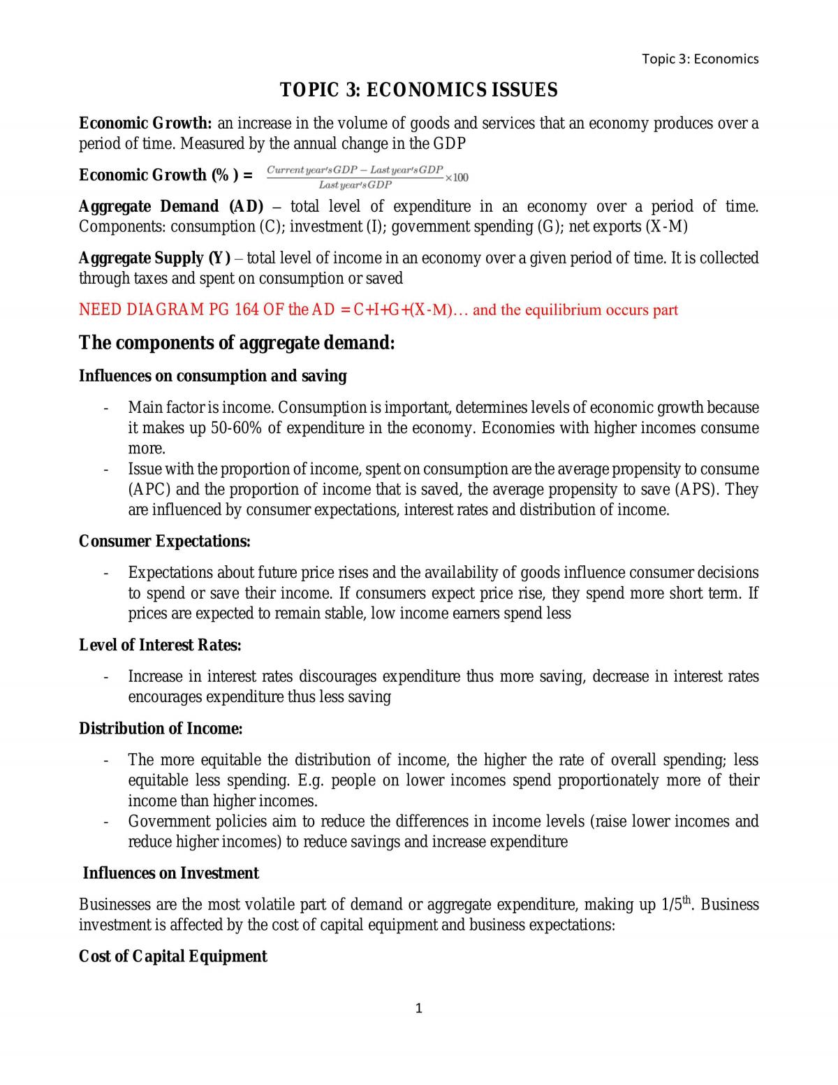 Economic Issues Notes - Page 1