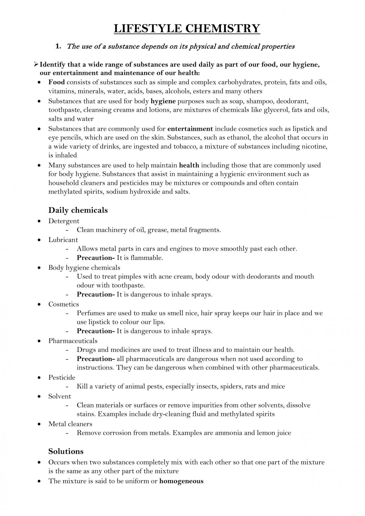 Lifestyle Chem Notes - Page 1