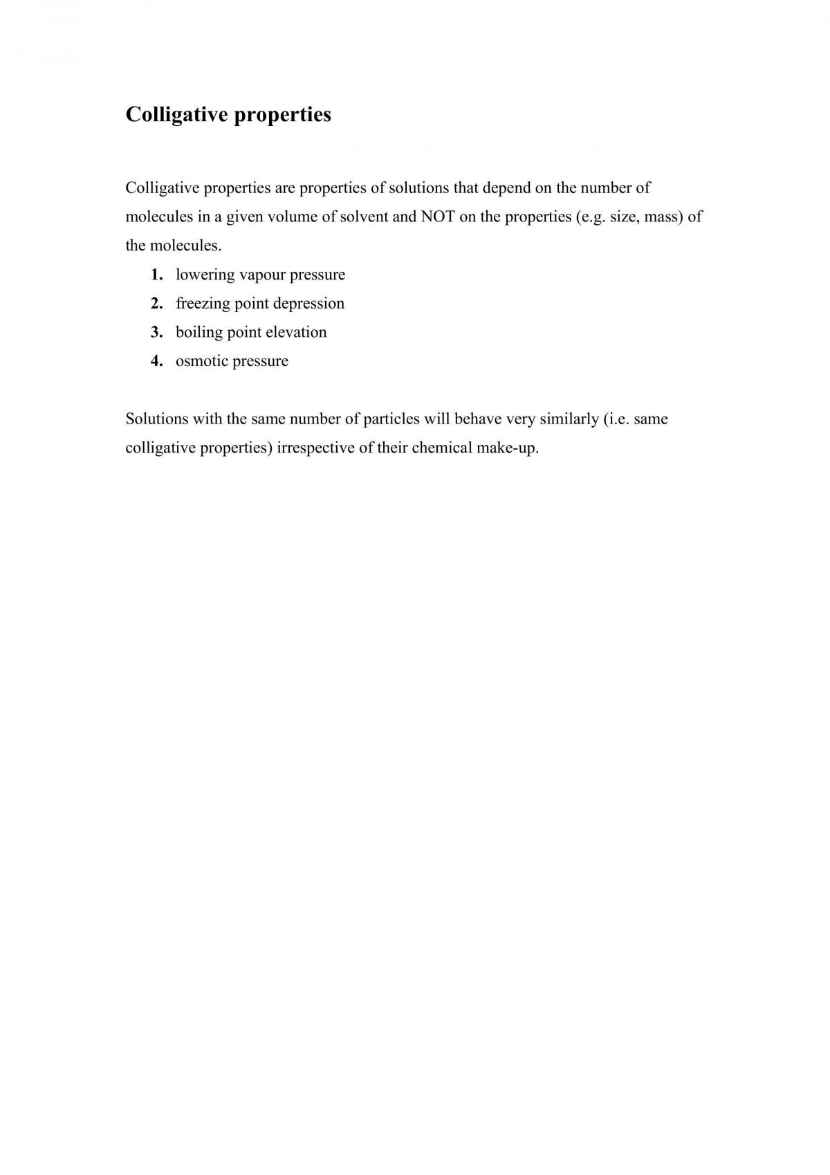 Colligative properties summary PAC1222 - Page 1