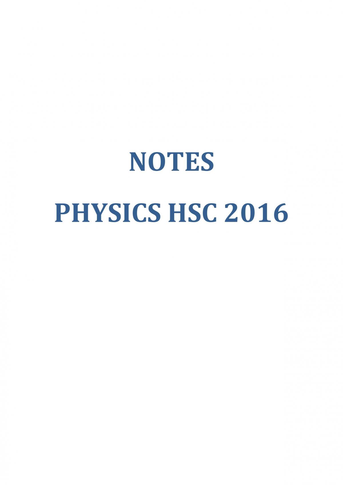 Physics Notes- Mod 1, 2 and 3 - Page 1