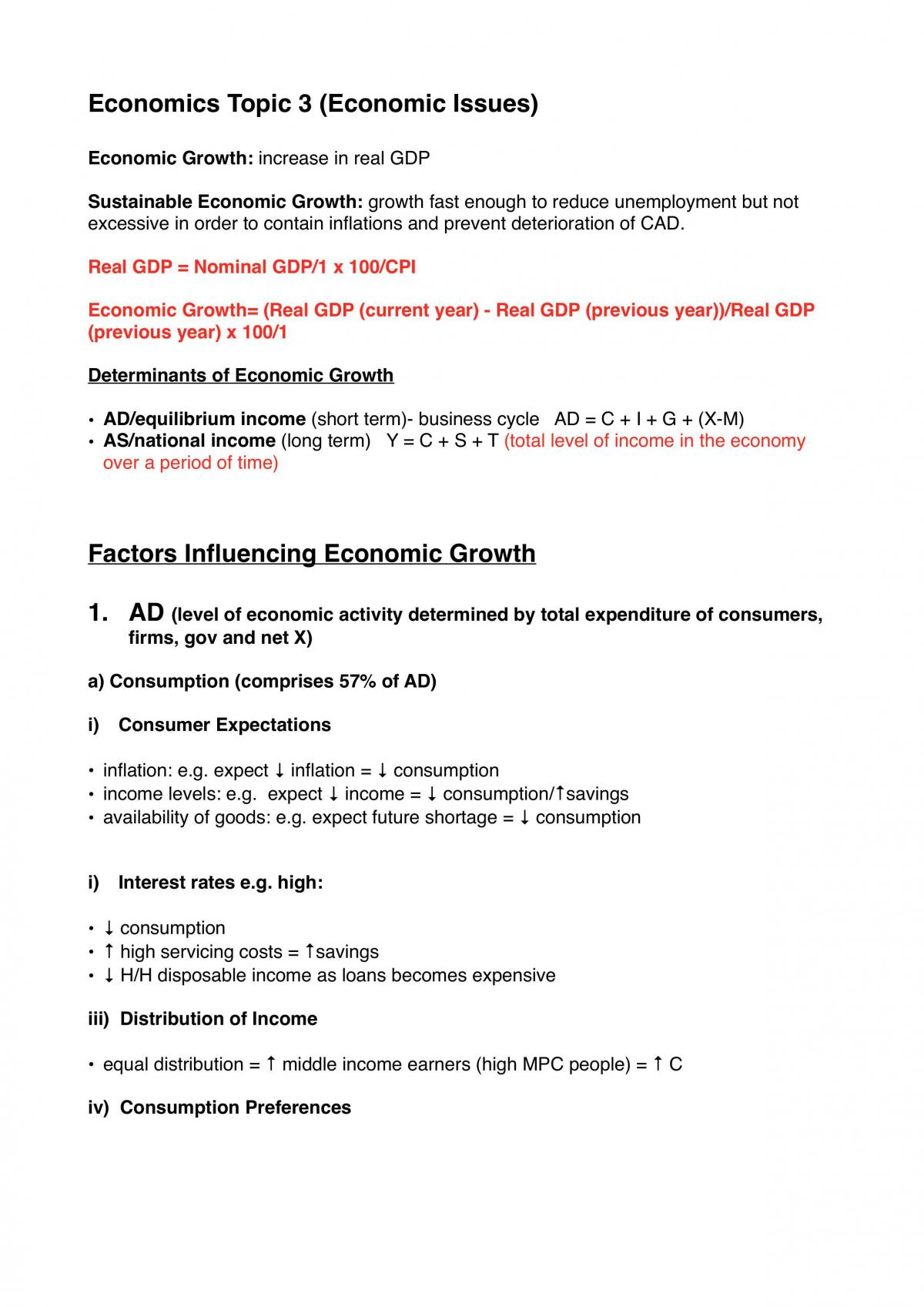 Economics Topic 3 Notes - Page 1